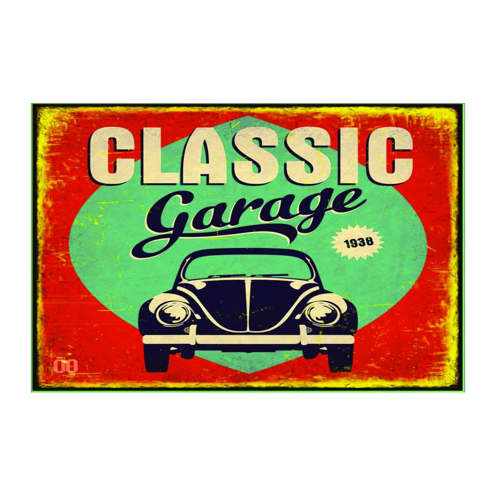 Vintage Classic Beetle Garage Wall Art