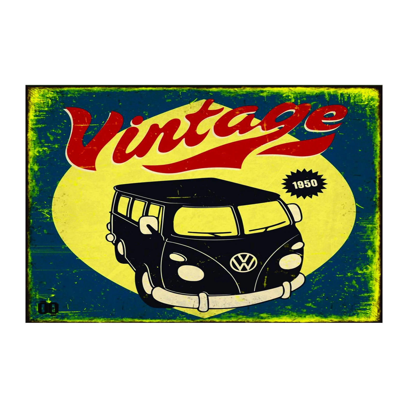 Retro VW Bus 1950 Vintage Vibes Wall Art