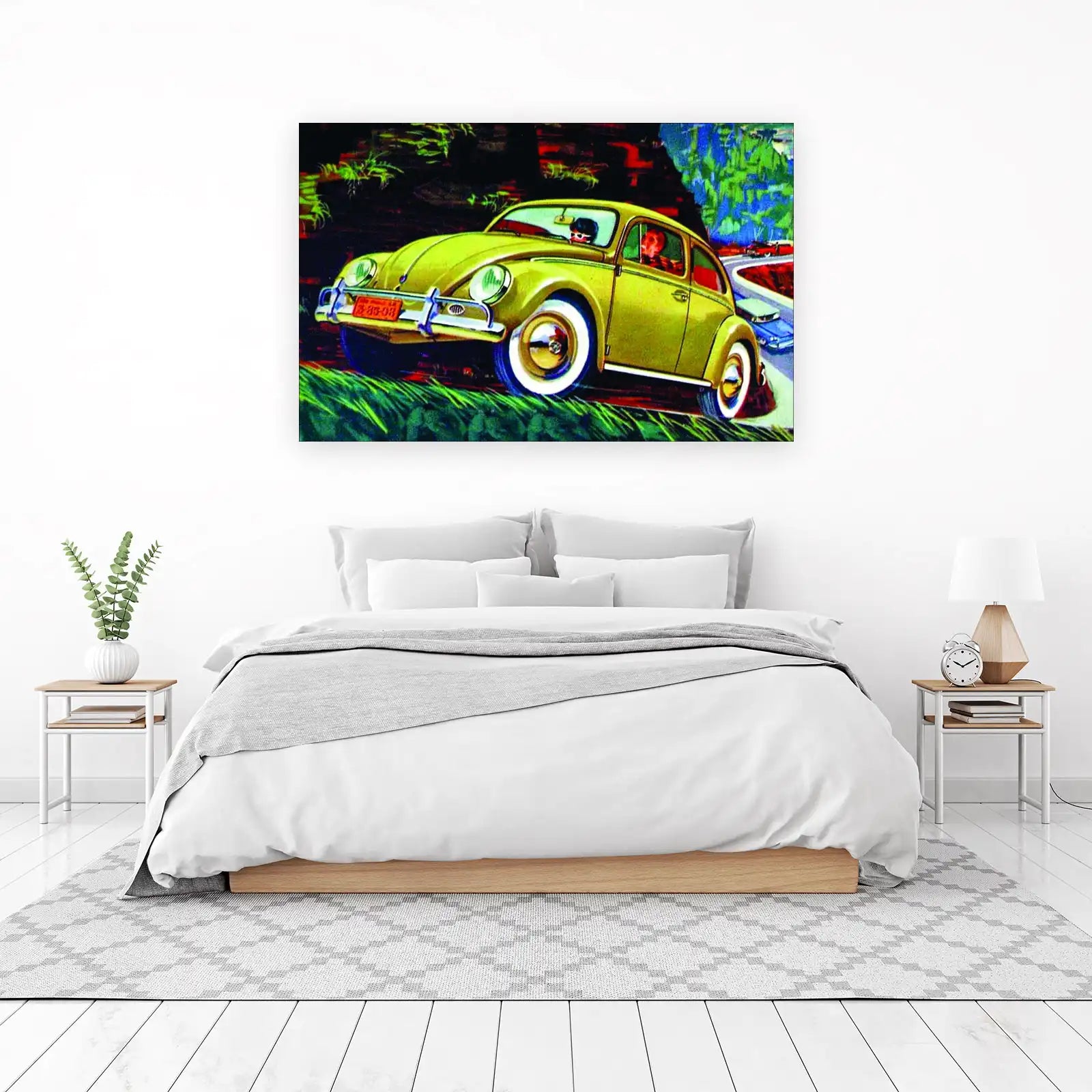 Vintage VW Beetle Road Trip Wall Art