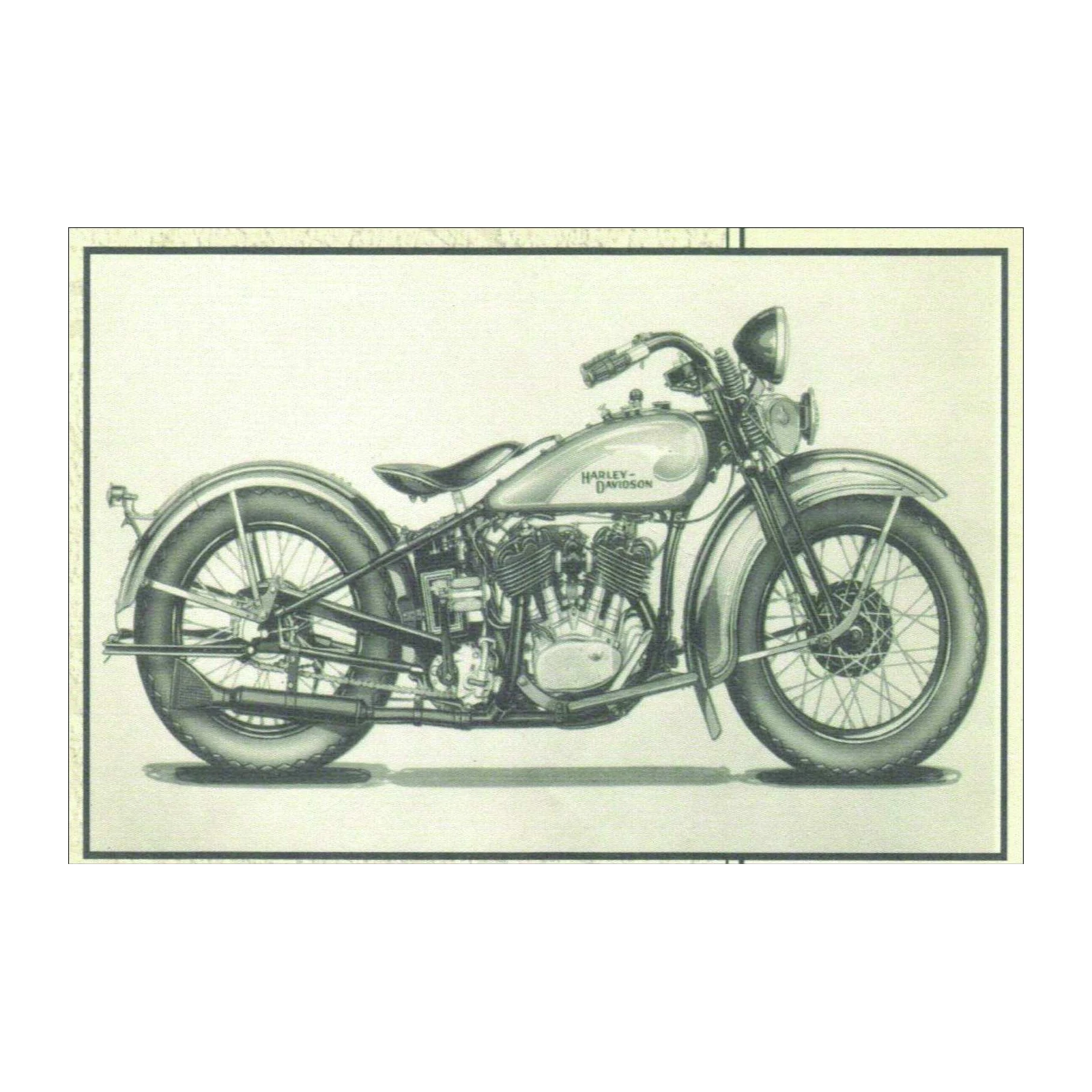 Vintage Harley Davidson Motorcycle Wall Art