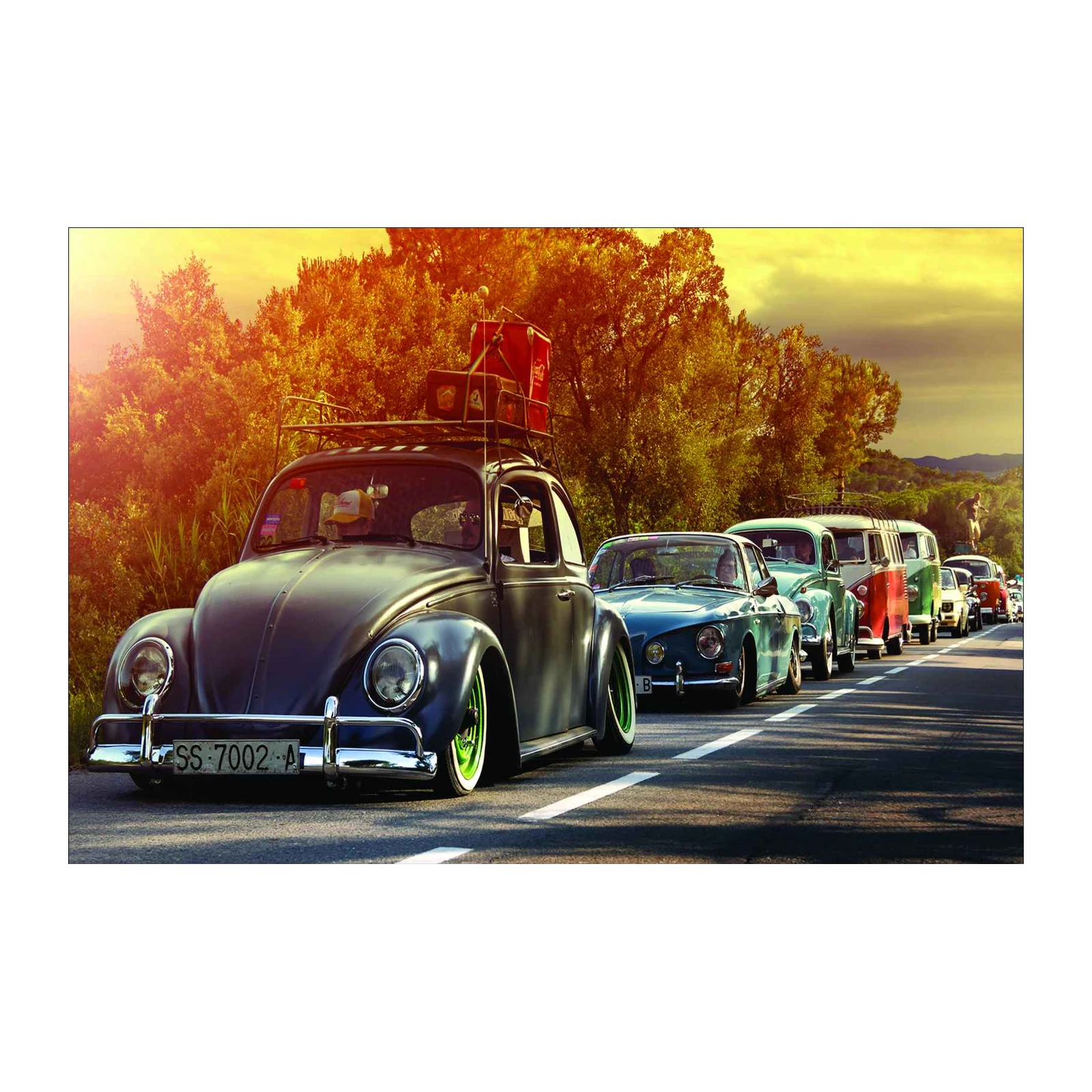 Vintage VW Beetle Road Trip Wall Art