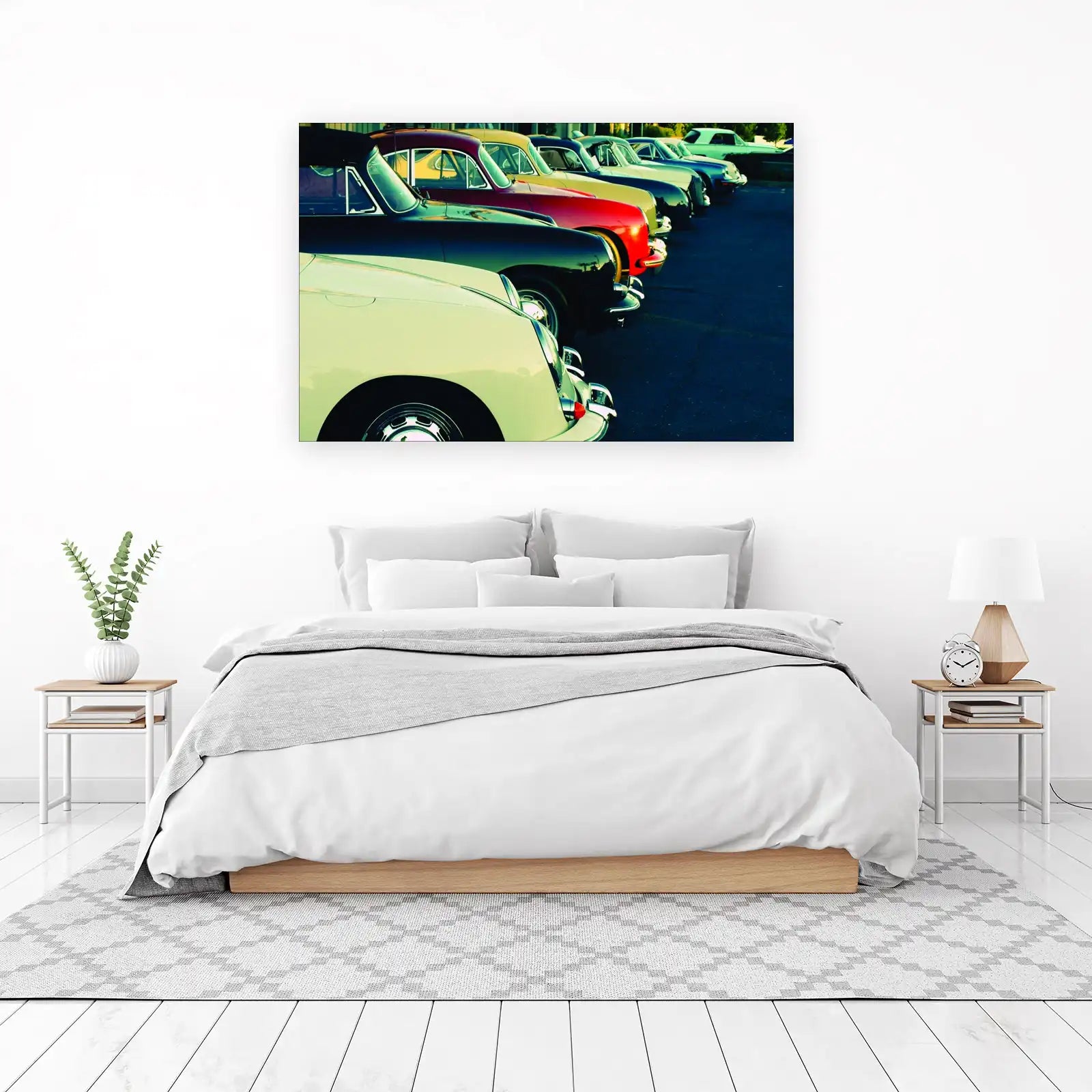 Vintage Car Lineup Wall Art