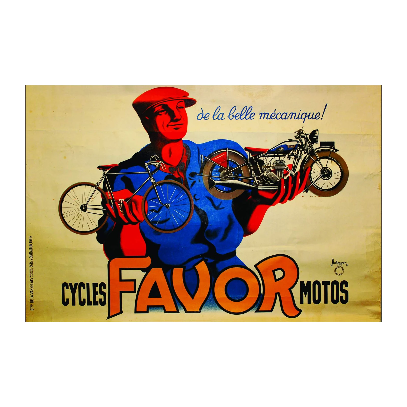 Vintage Cycles Motos Favor Wall Art