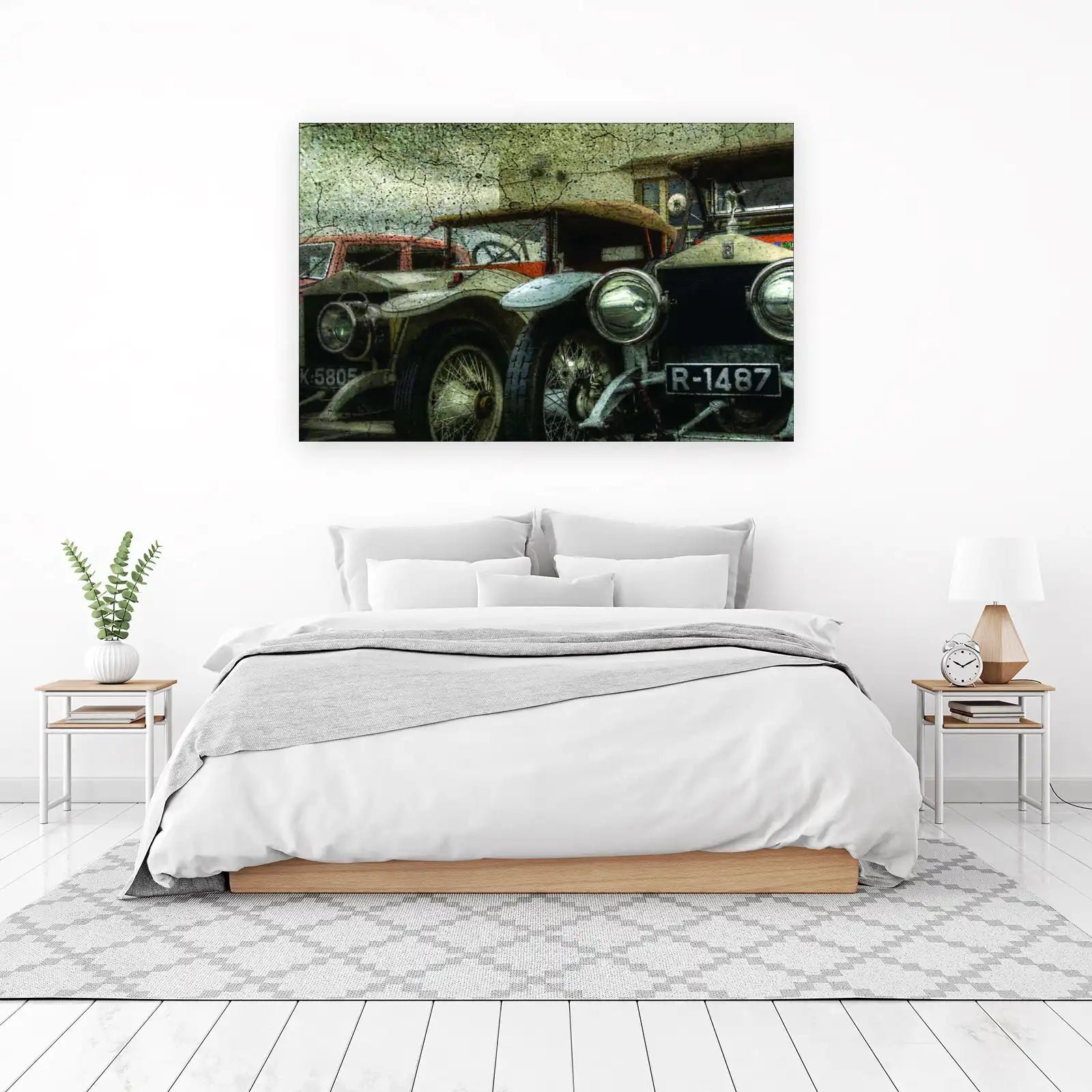 Vintage Rolls Royce Duo Textured Wall Art