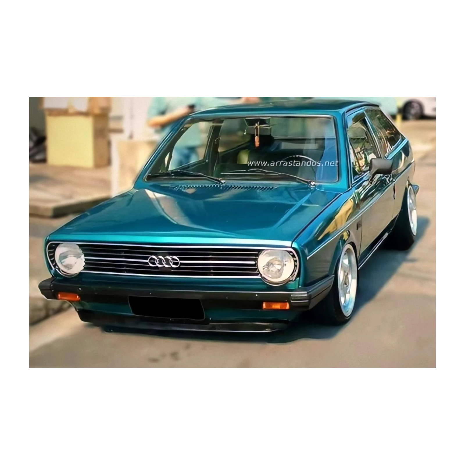 Classic Teal Audi Retro Car Wall Art