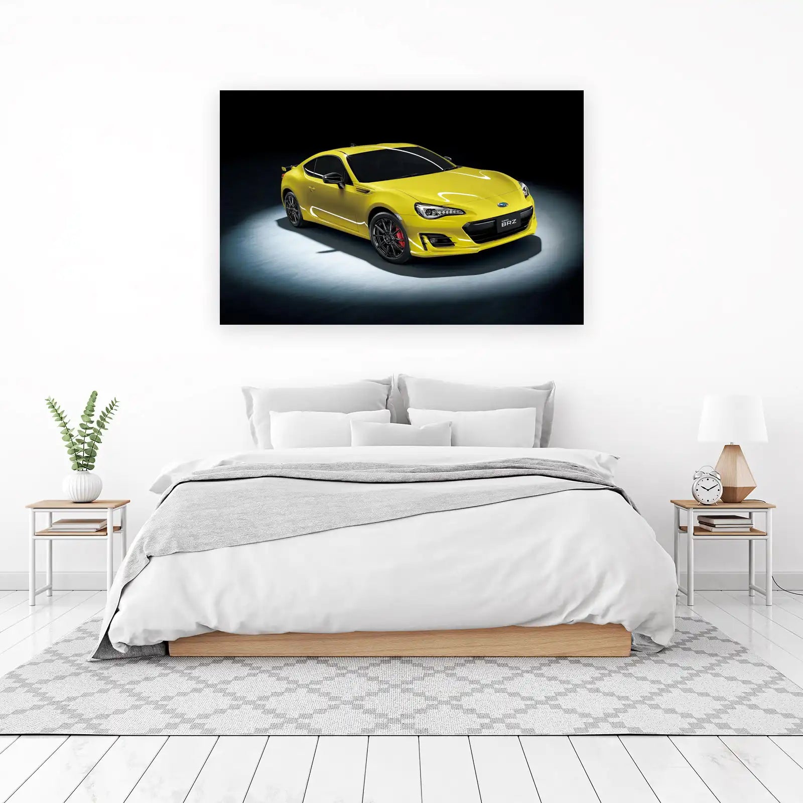 Vibrant Yellow Subaru BRZ Sports Car Wall Art