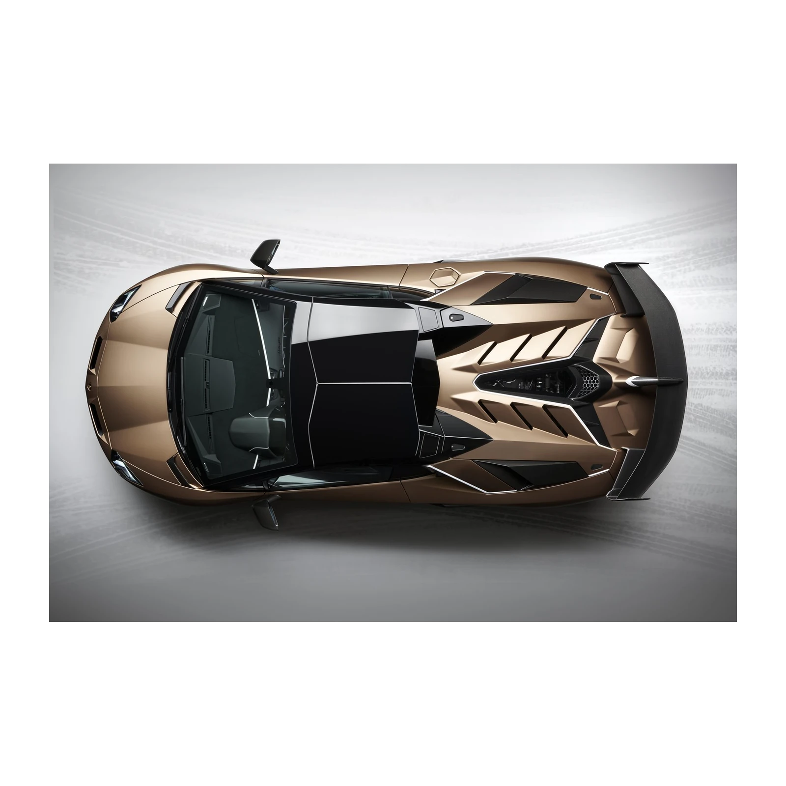 Luxury Gold Supercar Top View Wall Art