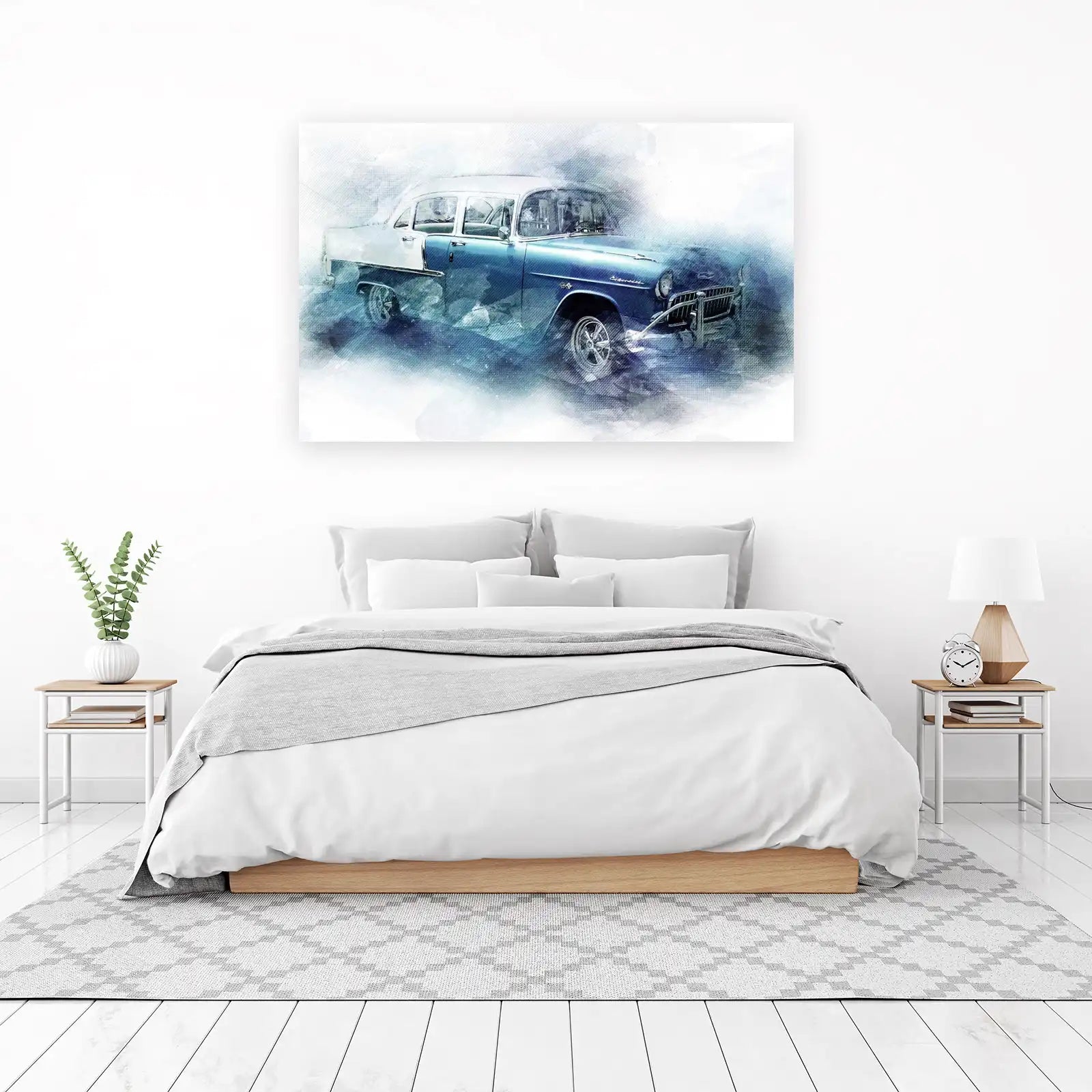 Vintage Blue Chevy Wall Art