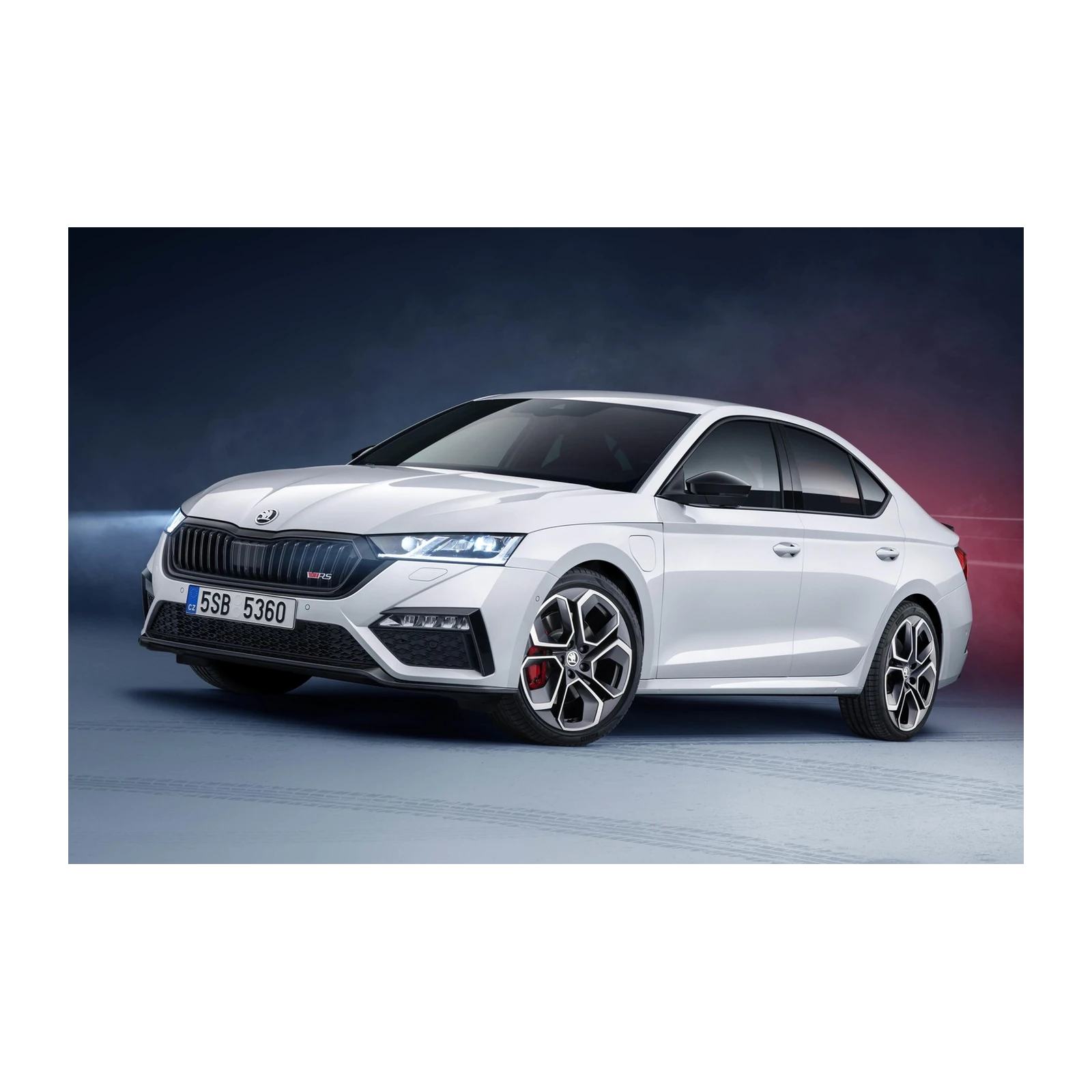 Sleek White Sedan Speed Wall Art
