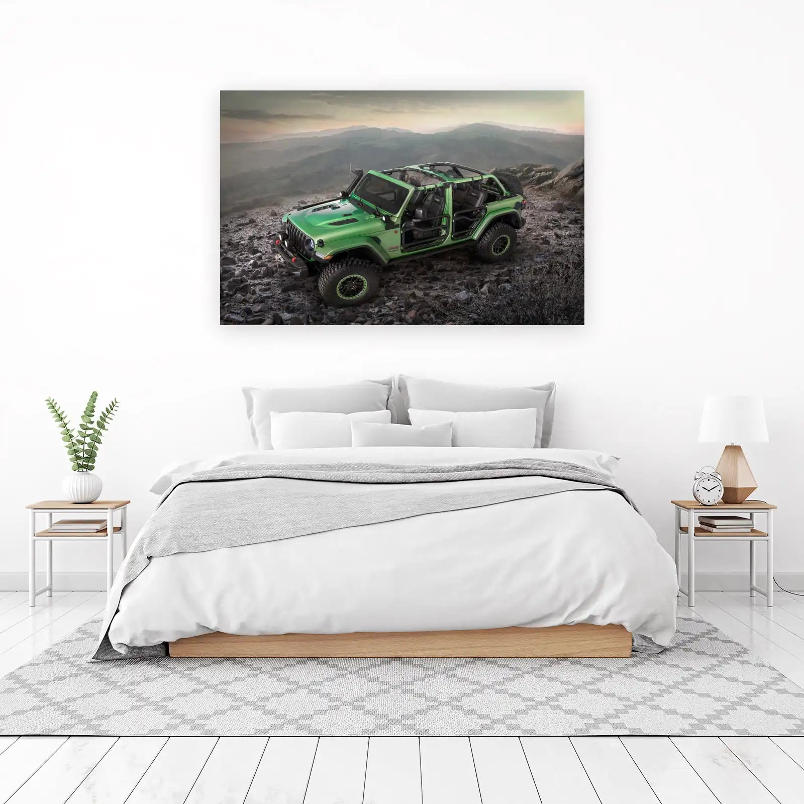 Off-Road Adventure Green Jeep Wall Art