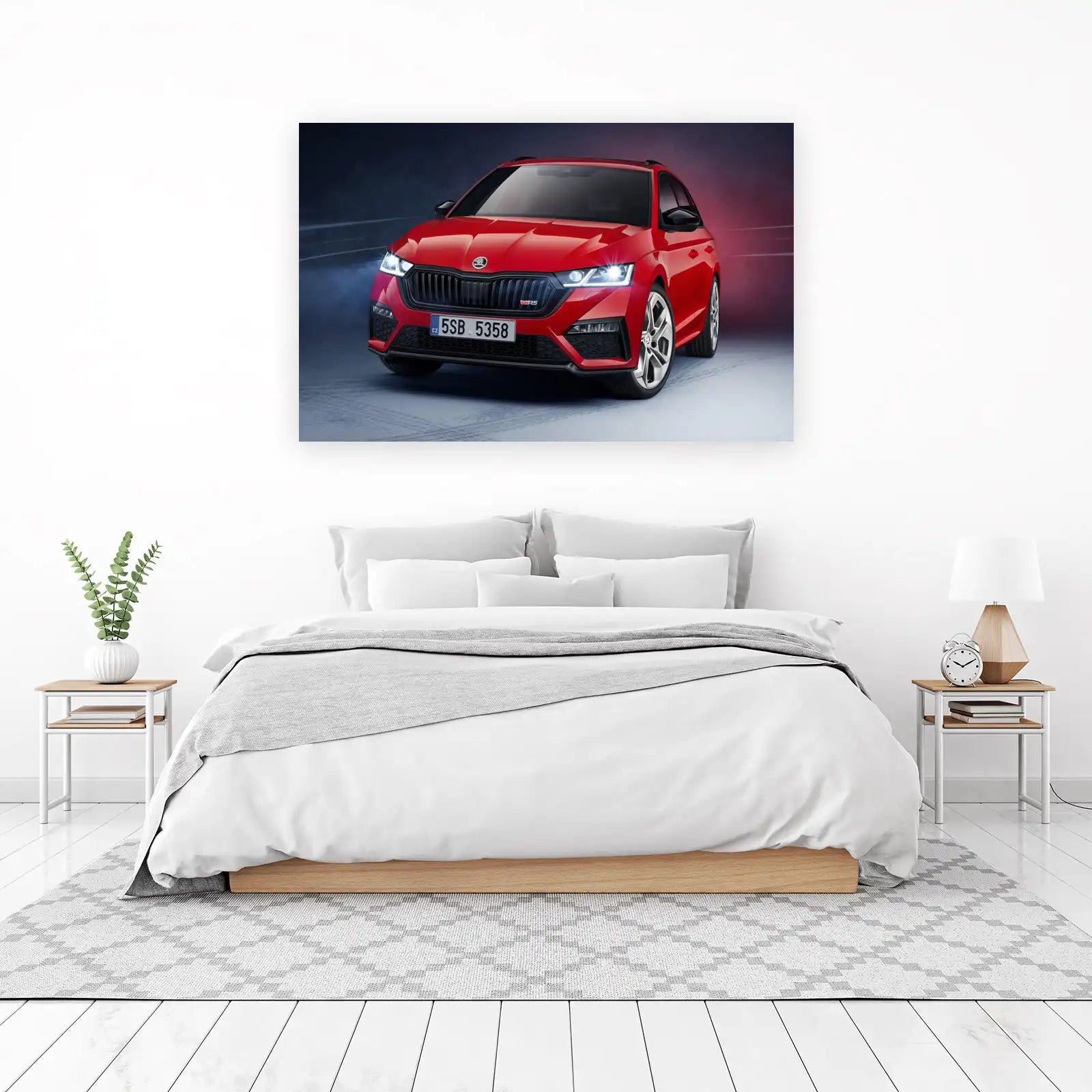 Dynamic Red Estate Car Wall Art