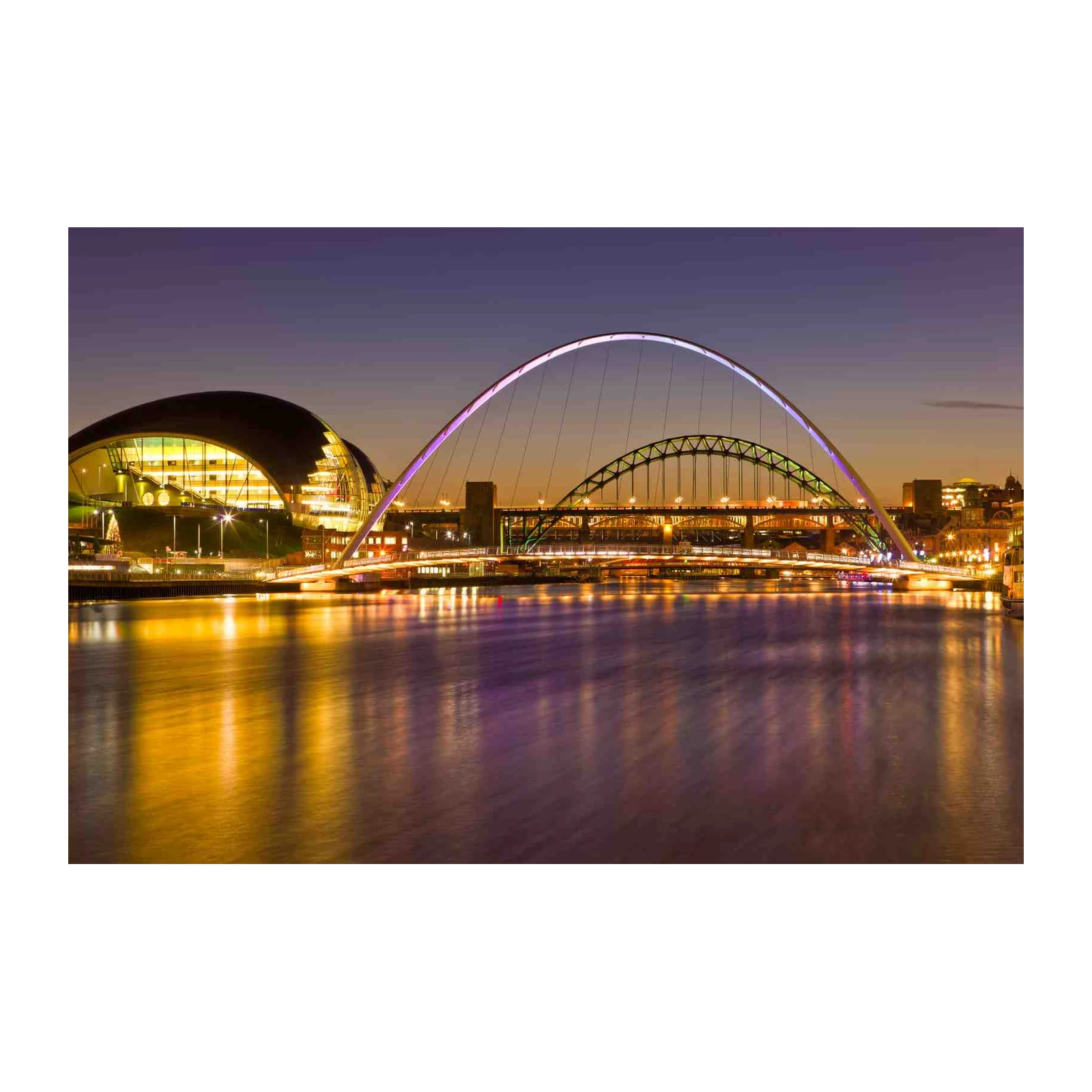Iconic Bridges Night Cityscape Wall Art