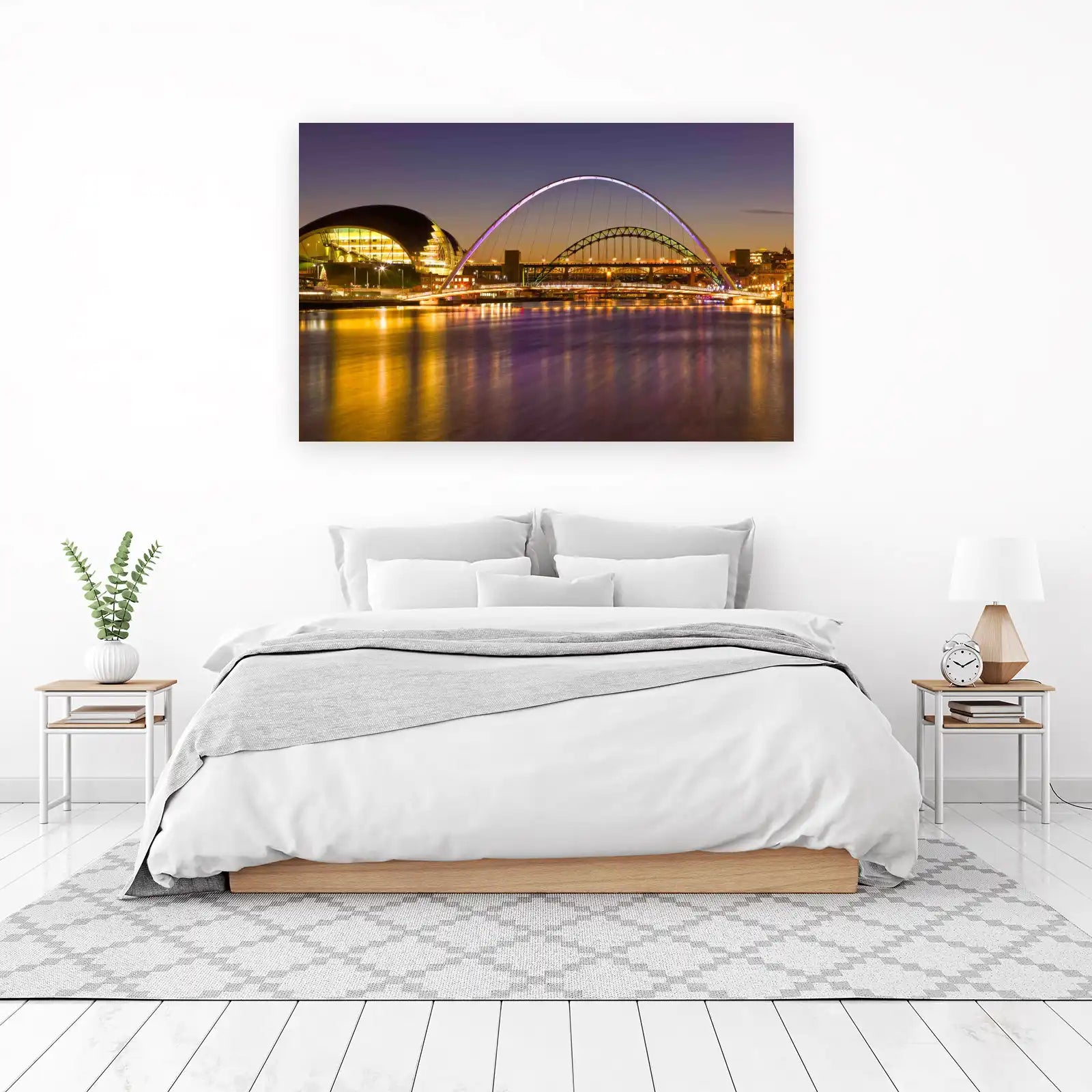 Iconic Bridges Night Cityscape Wall Art