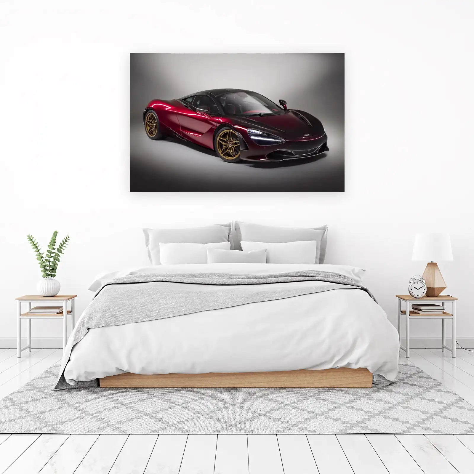 McLaren 720S Supercar Red & Gold Wall Art
