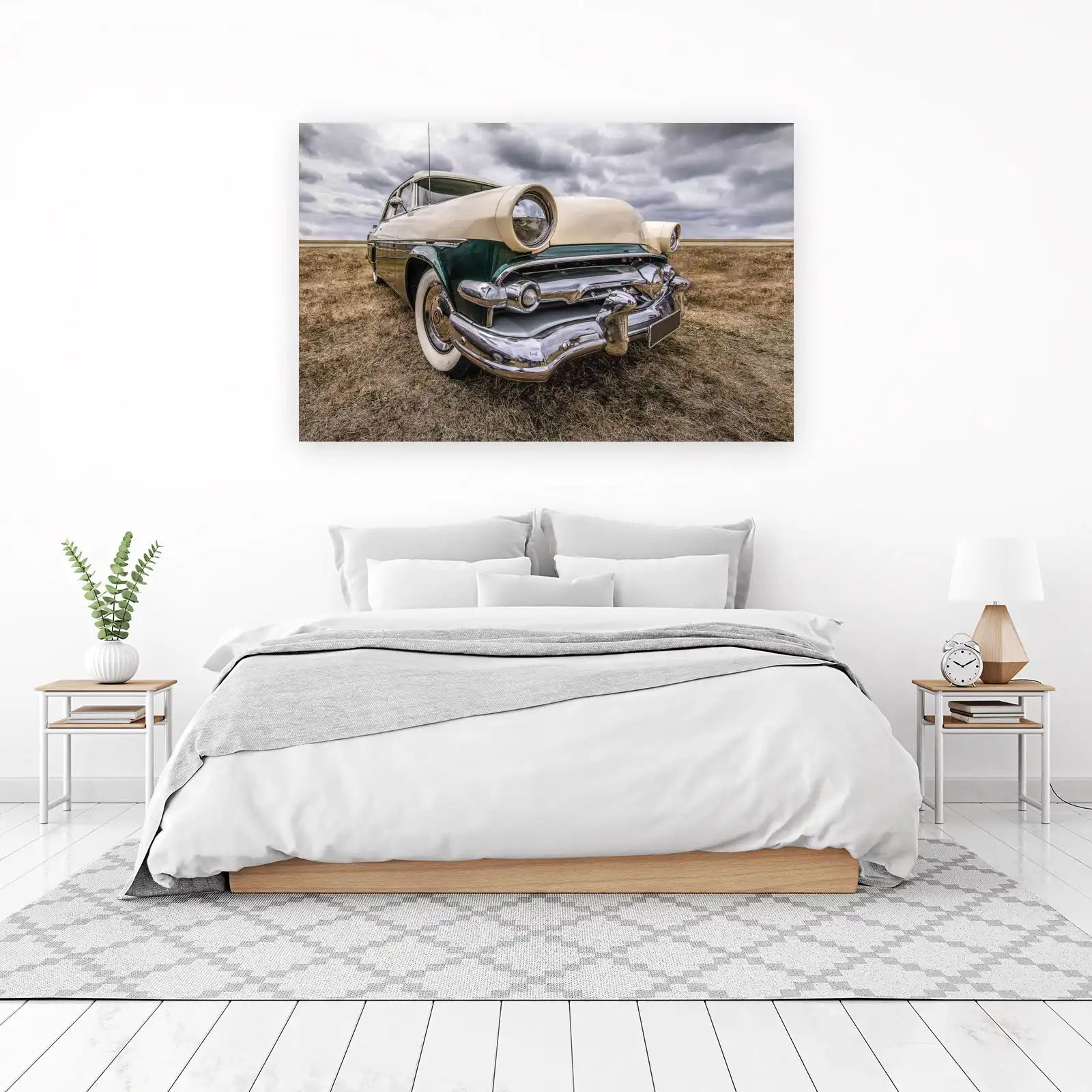 Vintage Two-Tone Sedan Wall Art