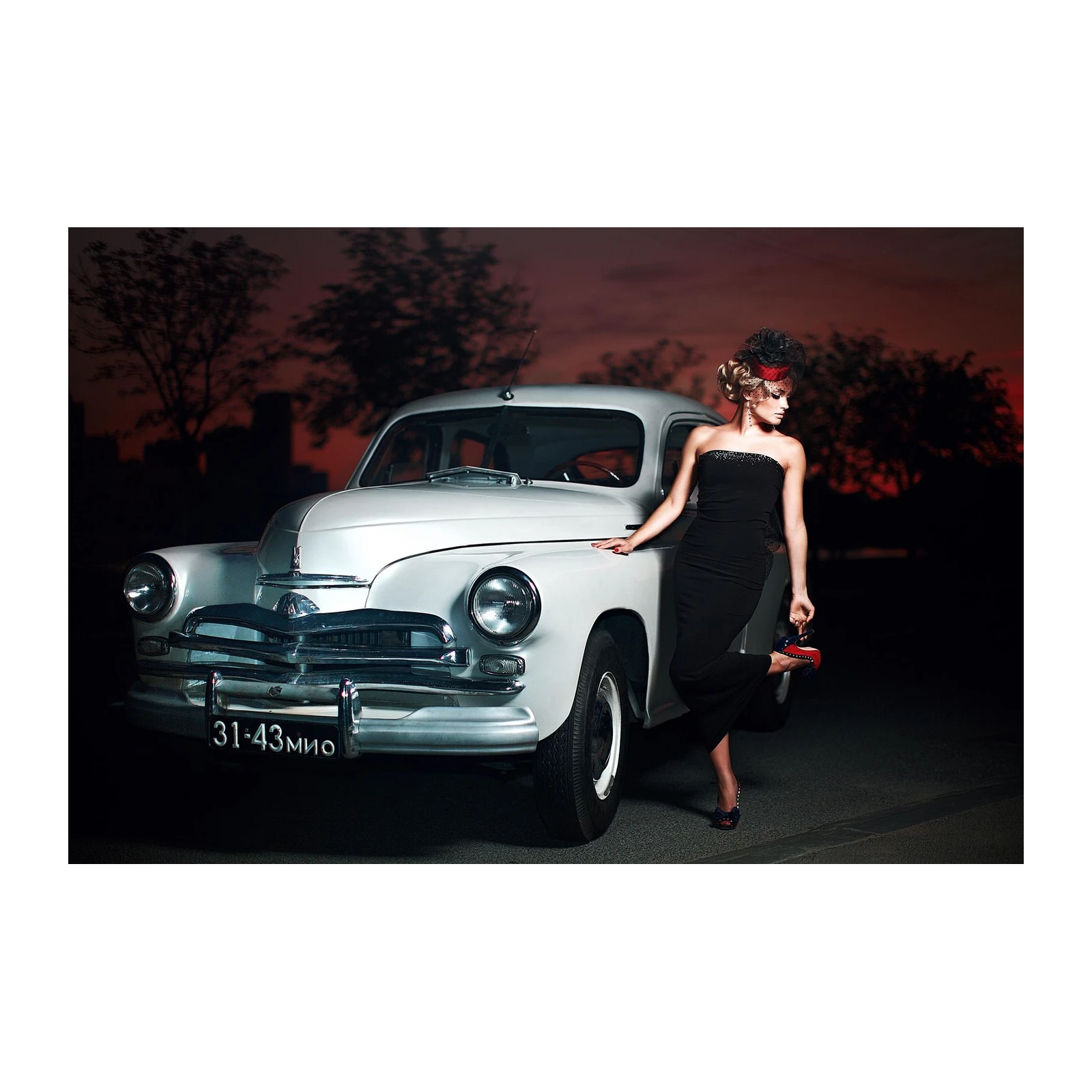 Vintage Glamour Model & Classic Car Wall Art