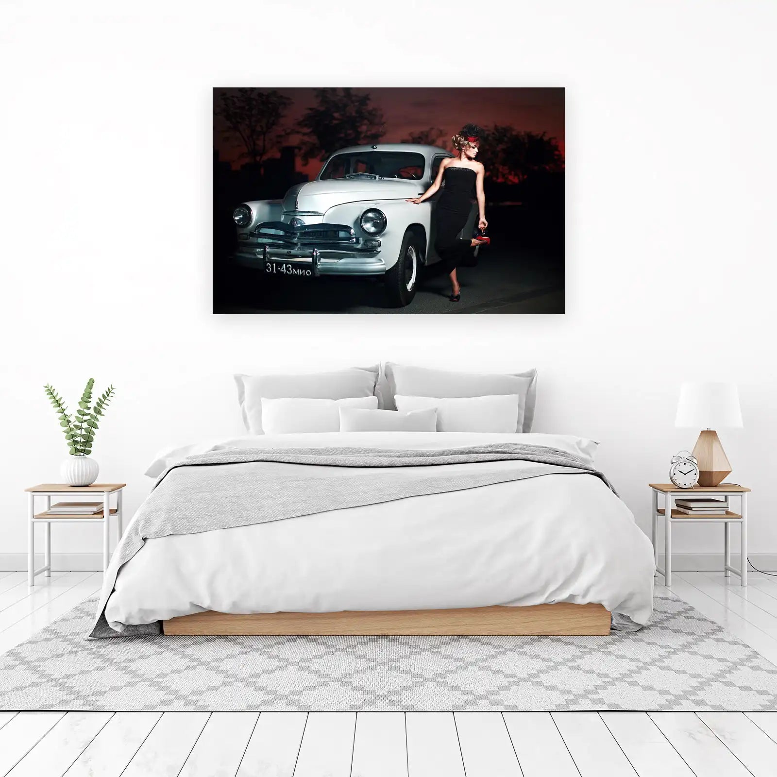 Vintage Glamour Model & Classic Car Wall Art
