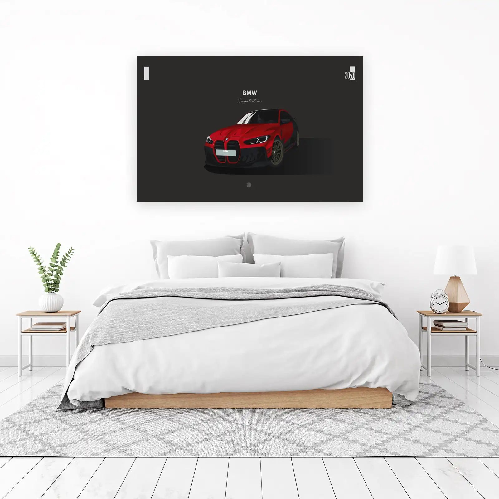 Red BMW M4 Competition Car Art Wall Art