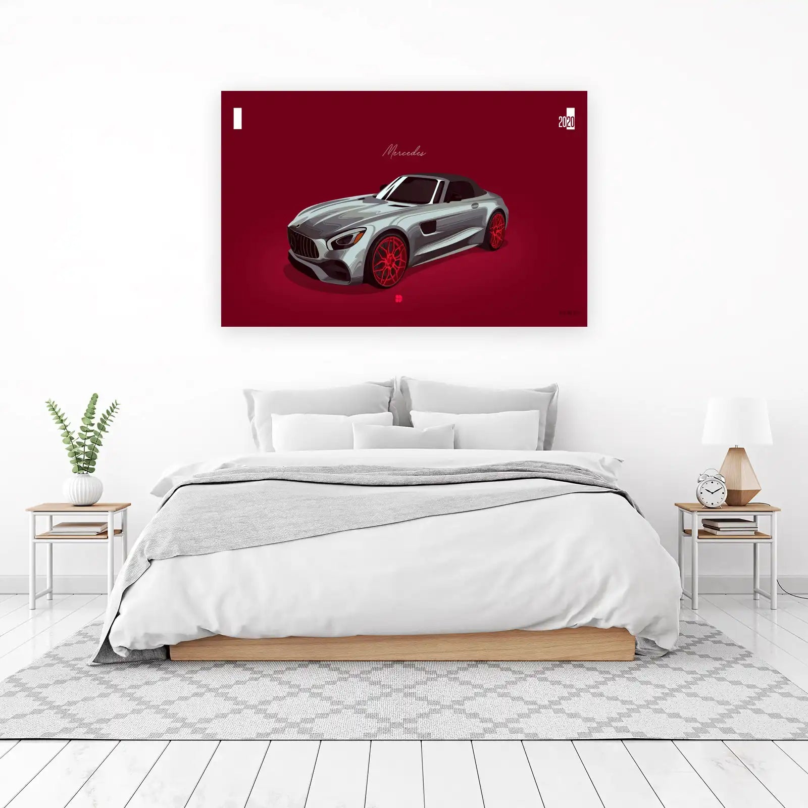 Sleek Silver Mercedes Convertible Wall Art