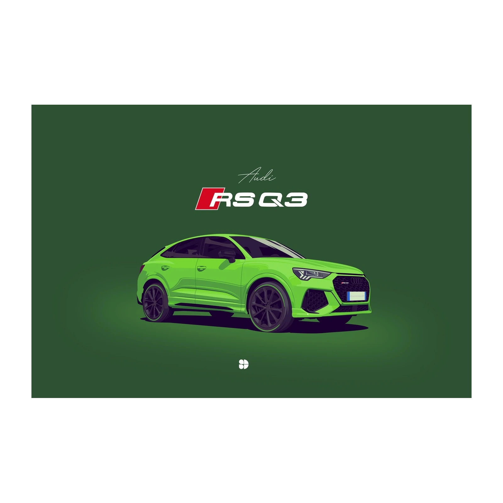 Vibrant Green Audi RS Q3 Art Wall Art