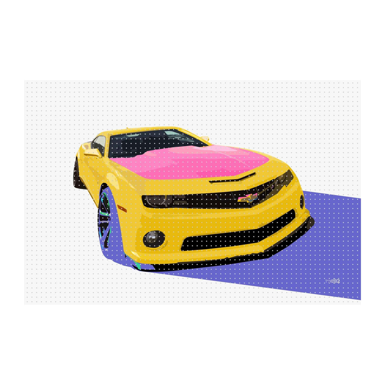 Pop Art Yellow Camaro Wall Art