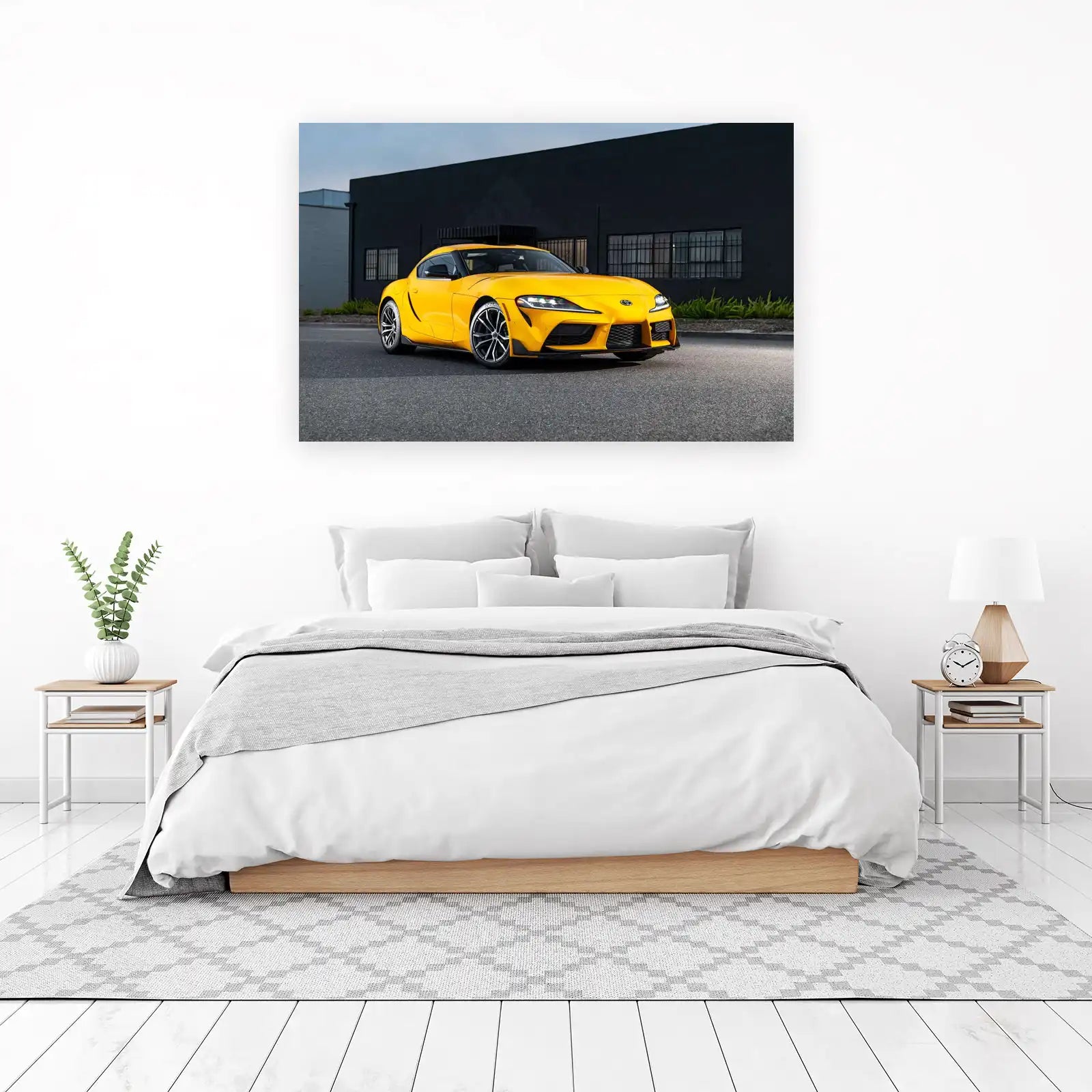 Vibrant Yellow Sports Car Wall Art