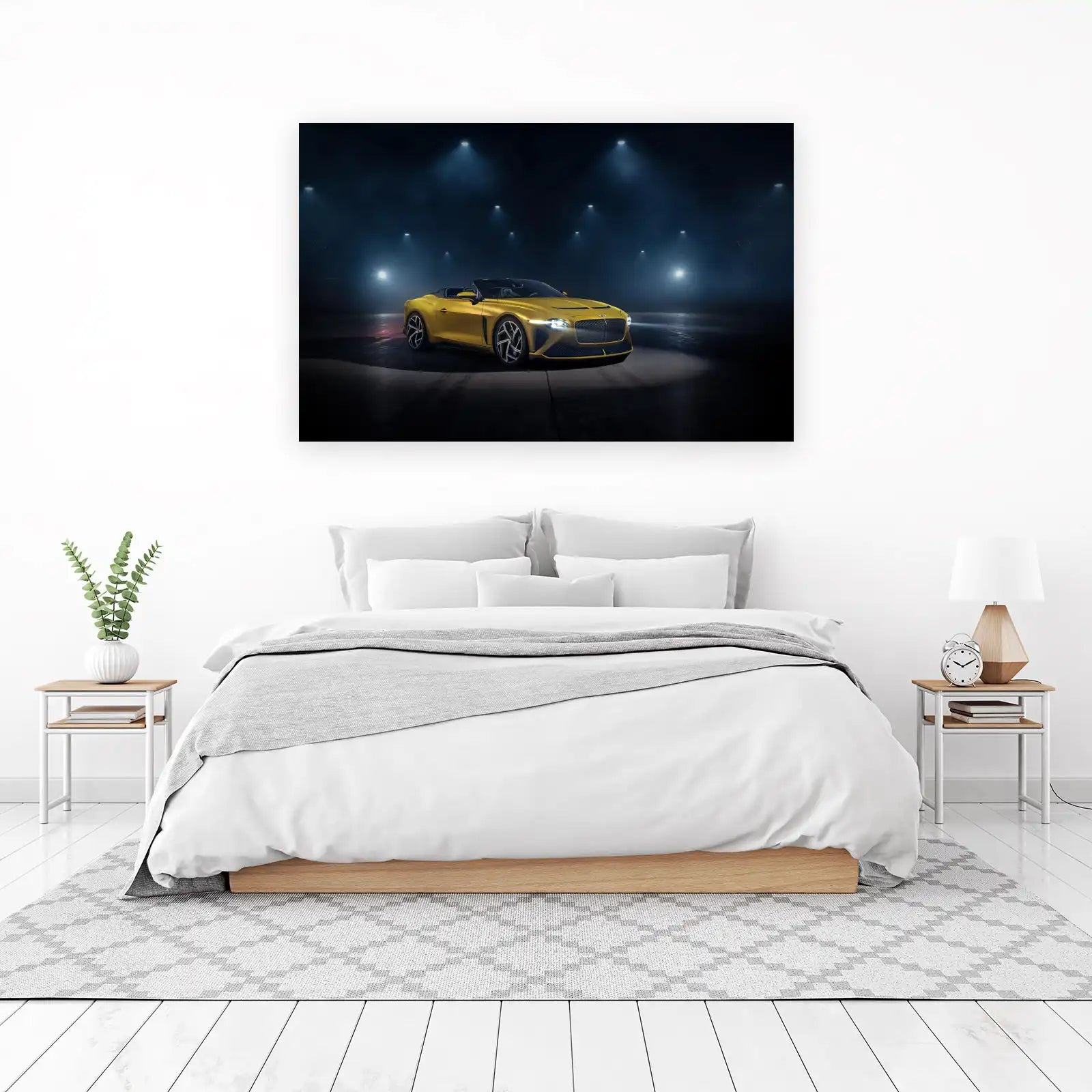 Luxury Yellow Convertible Car Wall Art Wall Art