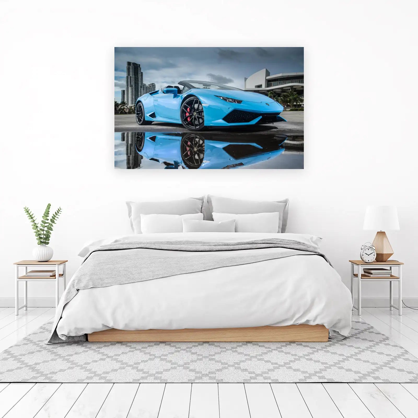 Luxury Blue Lamborghini Convertible Wall Art
