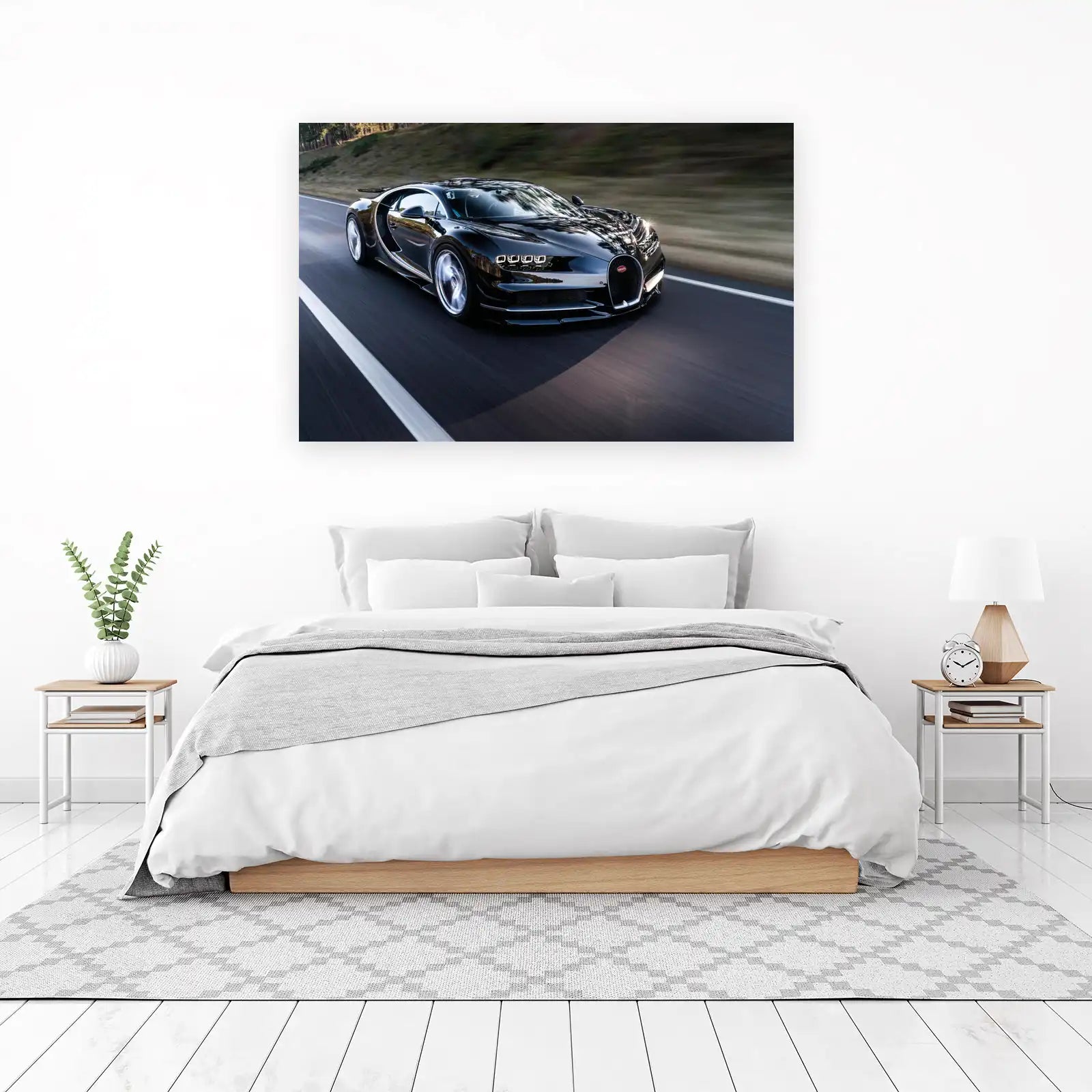 Bugatti Chiron Speed Abstract Black Wall Art
