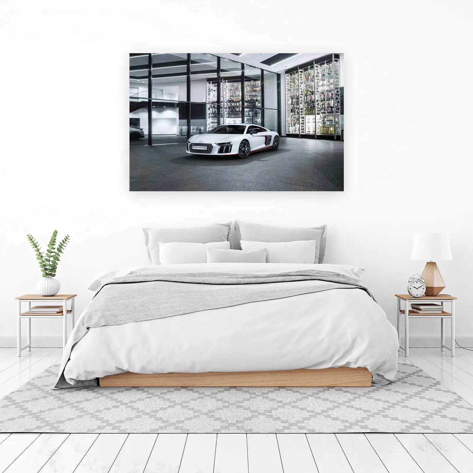 Luxury White Sports Car Wall Art