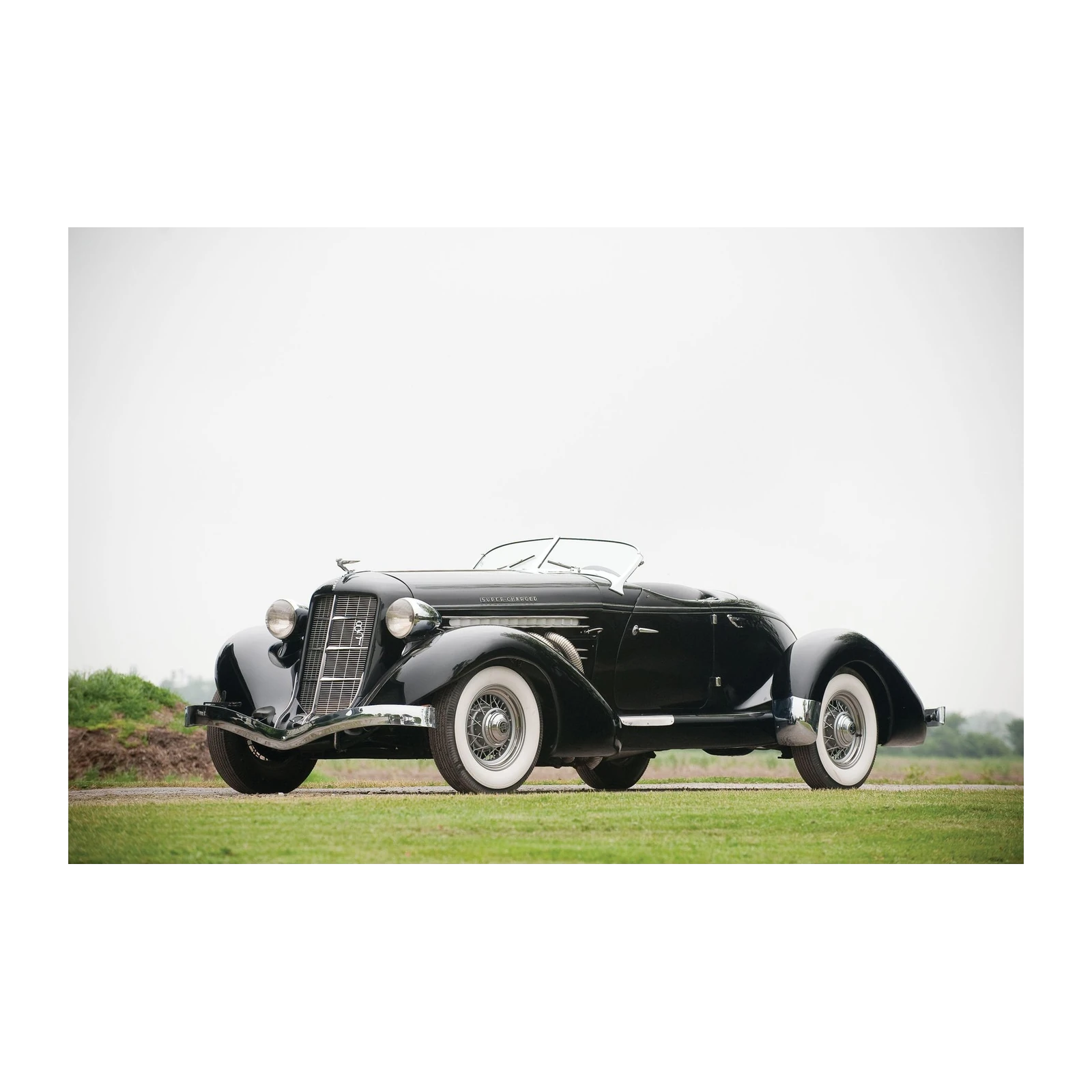 Classic Black Auburn Boattail Speedster Wall Art