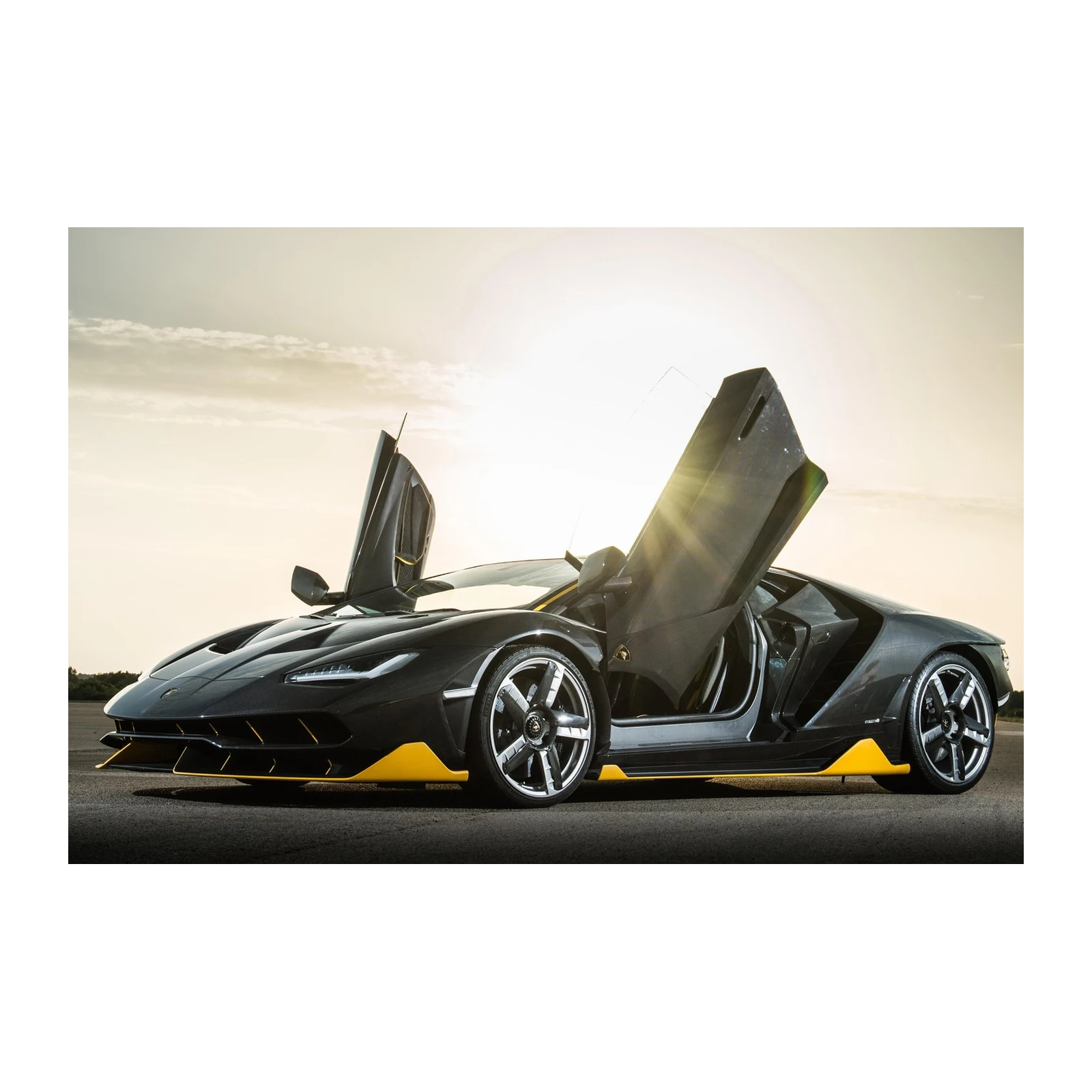 Luxury Black Supercar Doors Up Wall Art