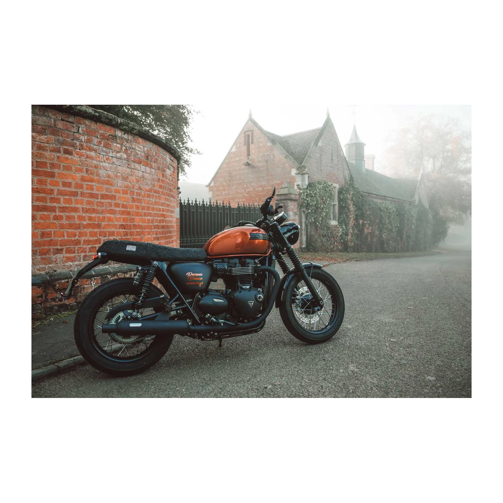 Classic Triumph Motorcycle Orange Wall Art