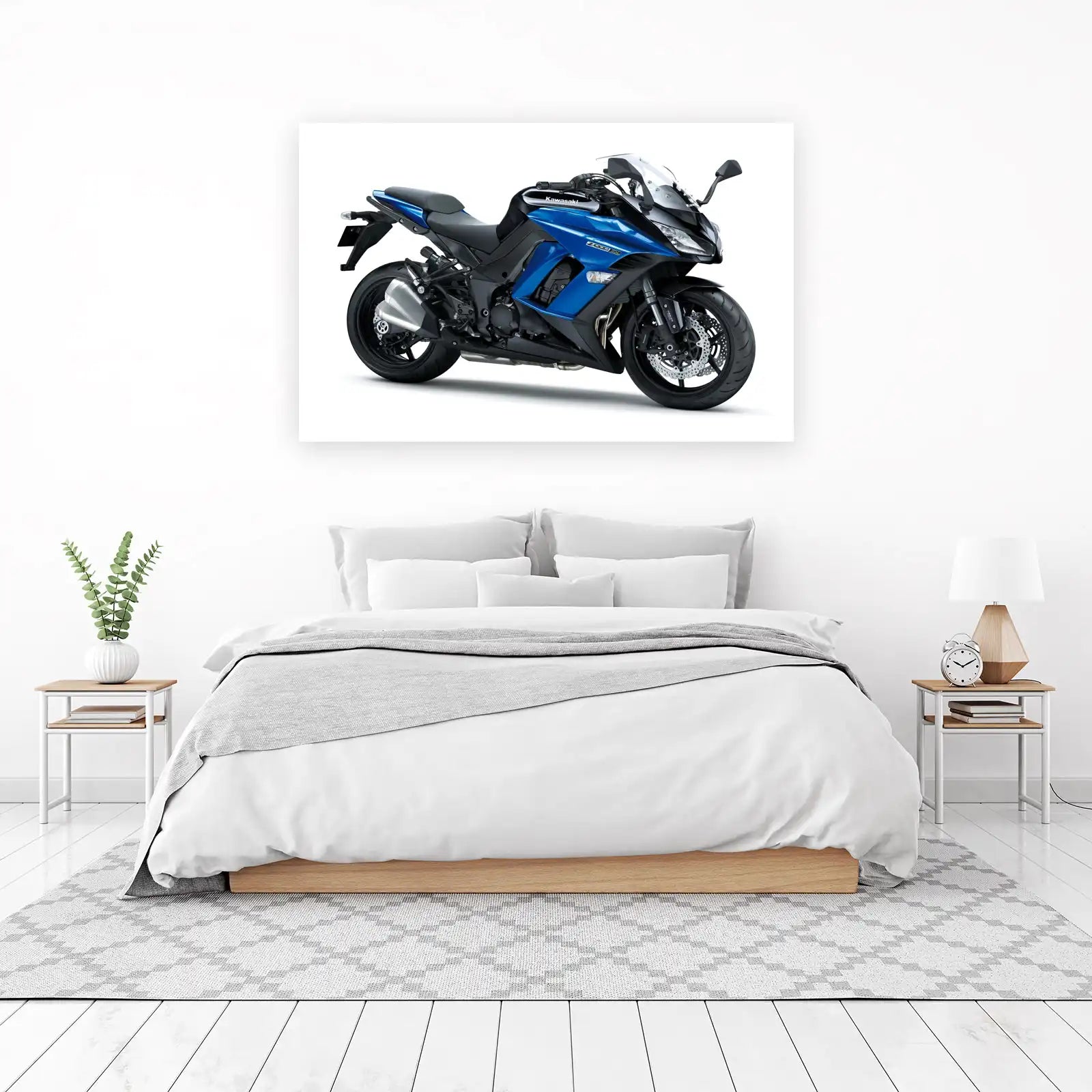 Dynamic Blue Kawasaki Z1000SX Wall Art