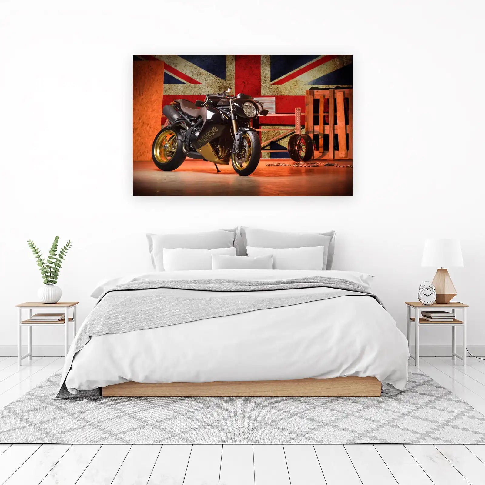 British Bulldog Motorcycle Union Jack Wall Art