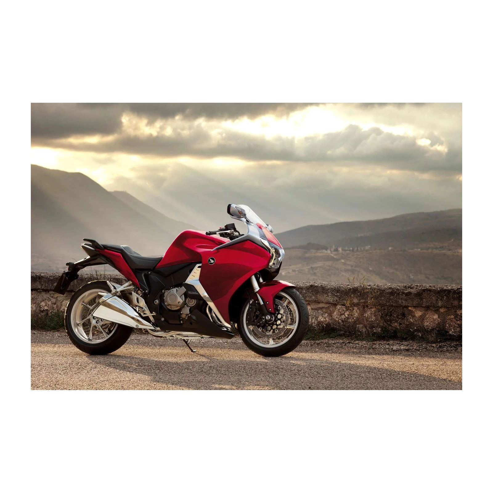 Red Sportbike Landscape Art Wall Art