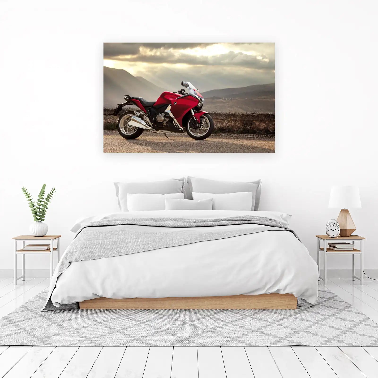 Red Sportbike Landscape Art Wall Art