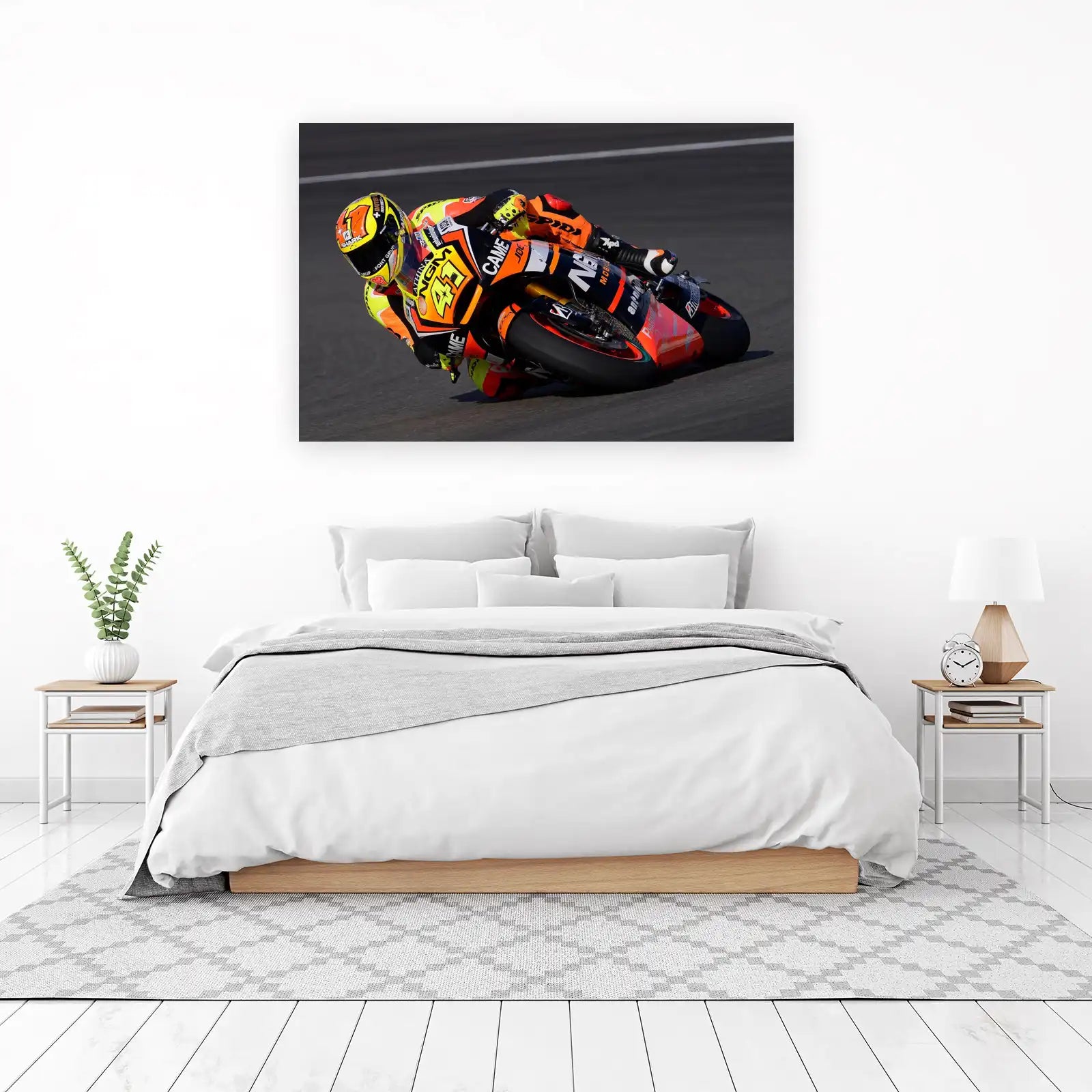 Dynamic Motorcycle Race Action Wall Art