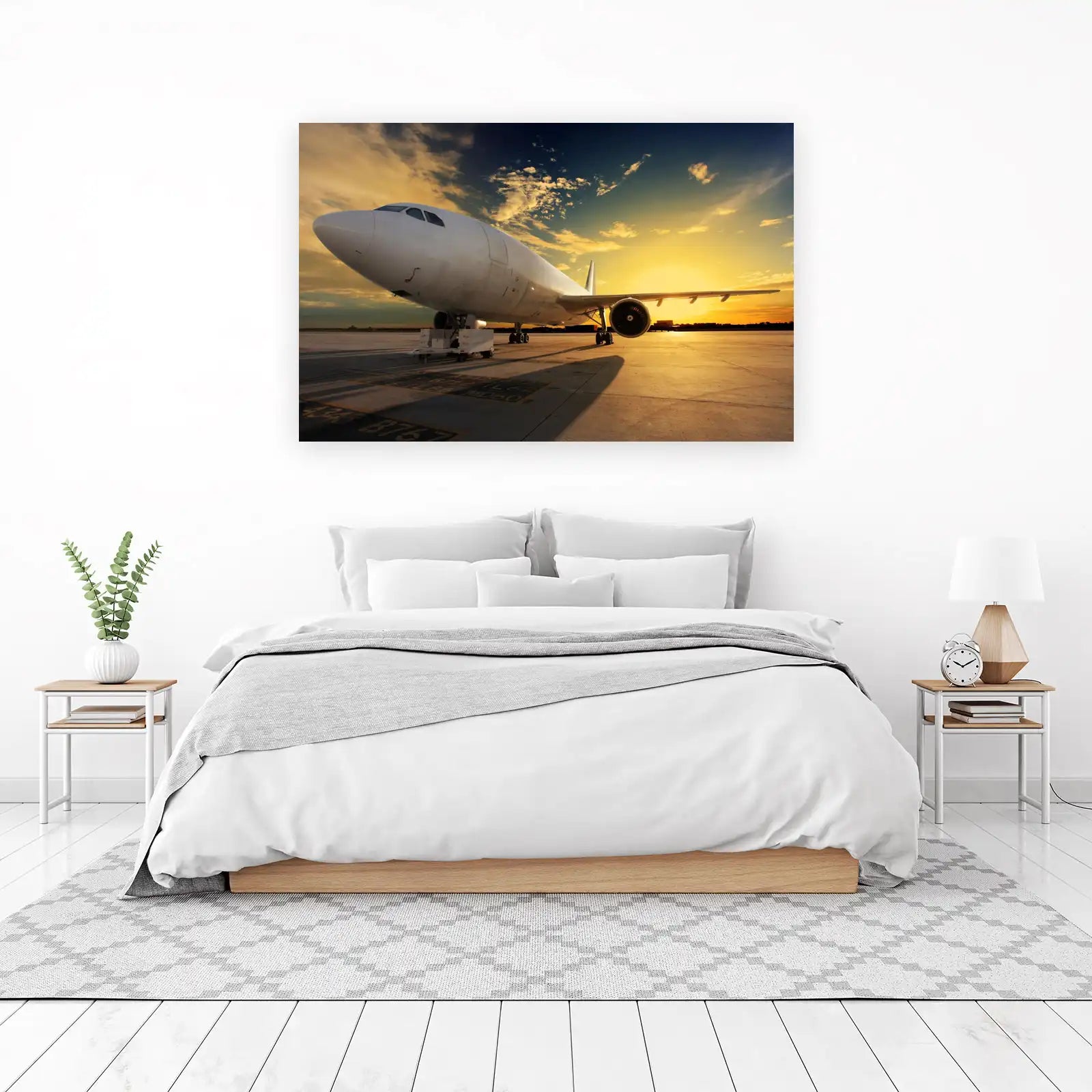 Sunset Airplane Aviation Wall Art