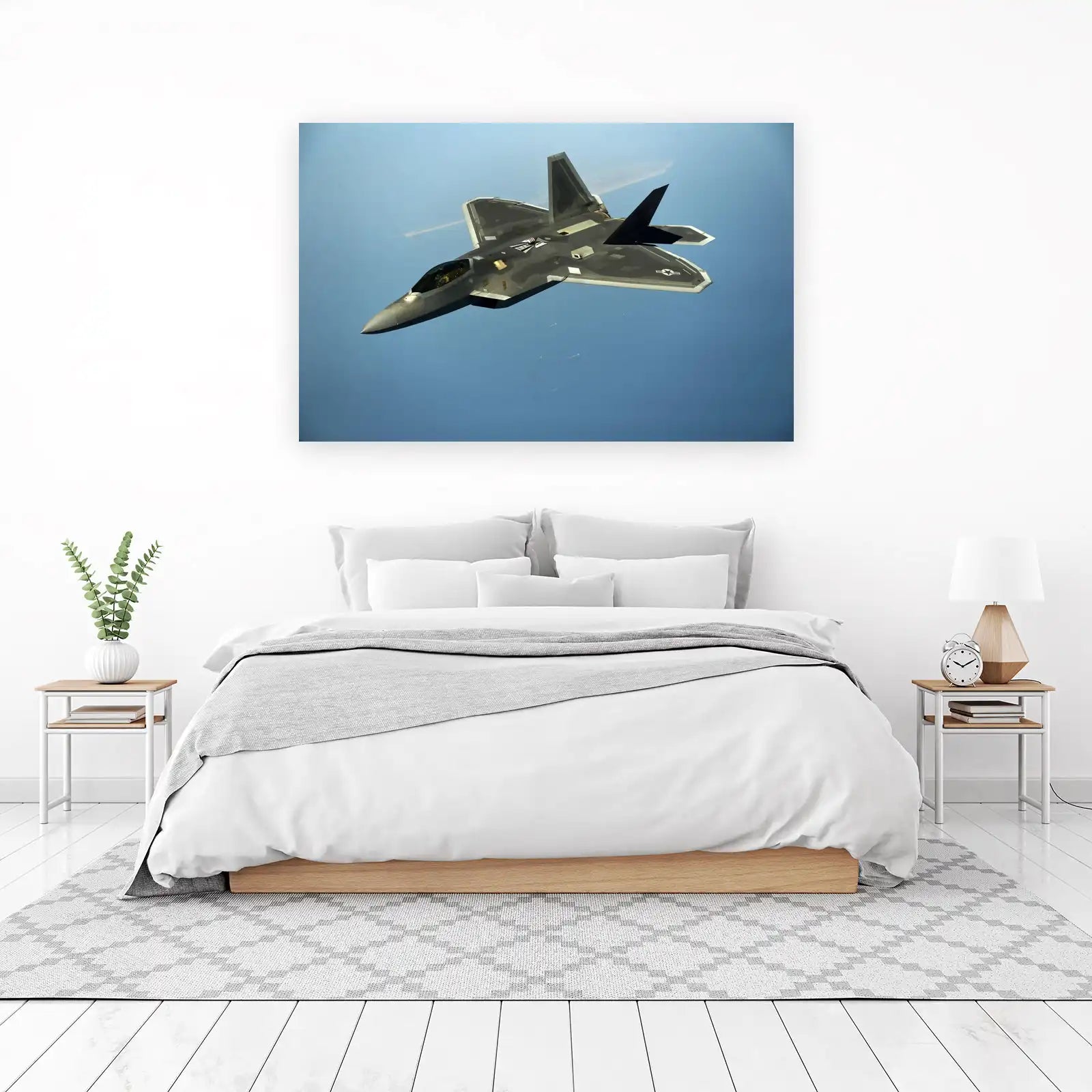 F-22 Raptor Jet Fighter Air Combat Wall Art
