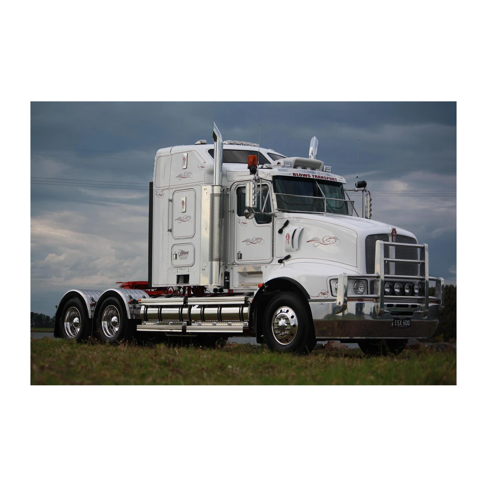 Majestic White Semi Truck Custom Art Wall Art