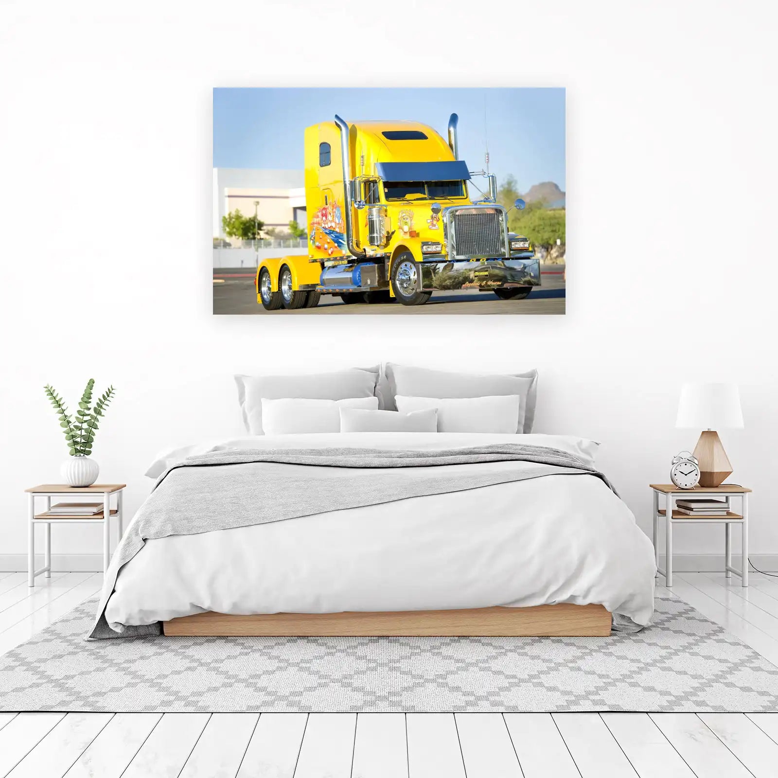 Vibrant Yellow Truck Art Wall Art