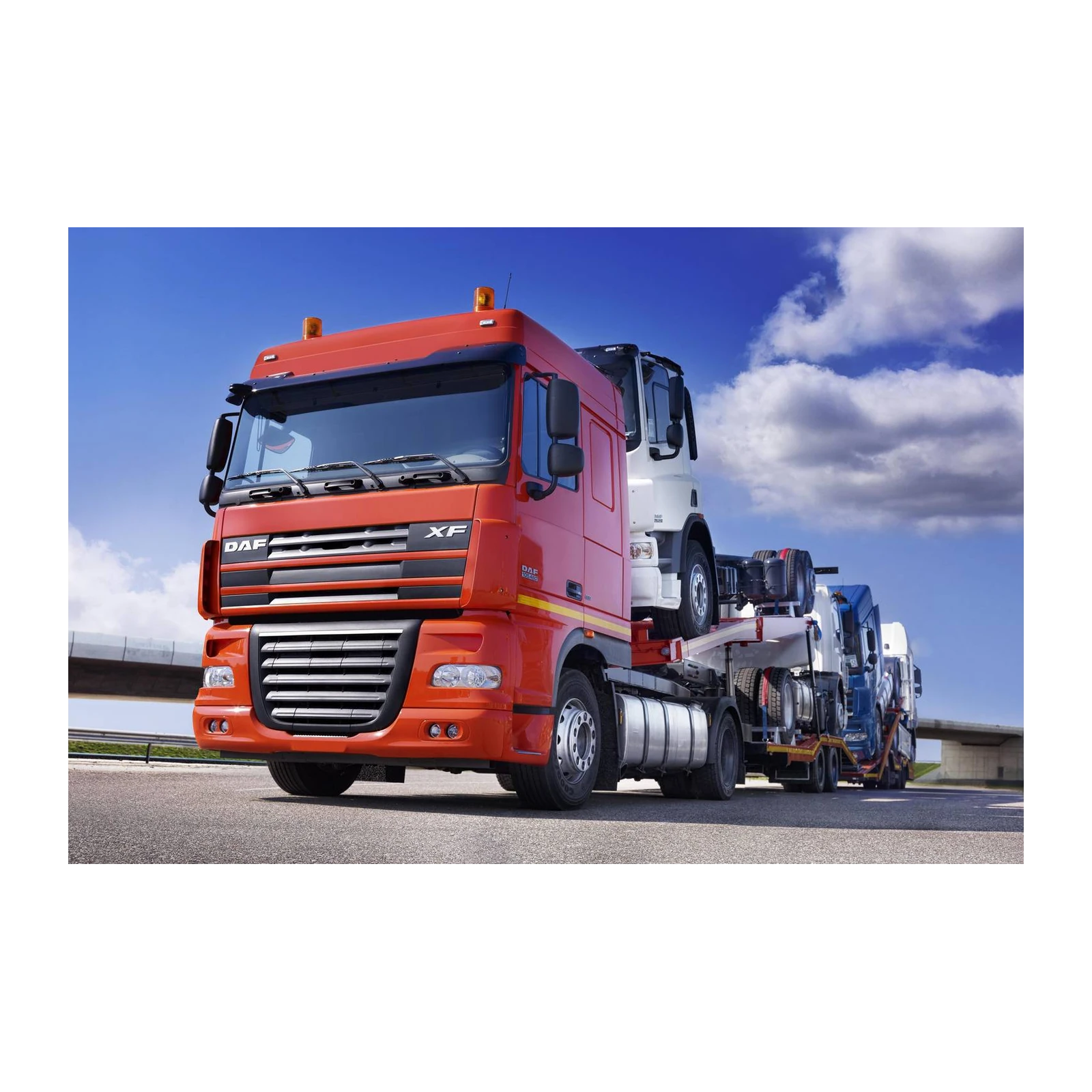 Bold Orange & White Trucks Wall Art