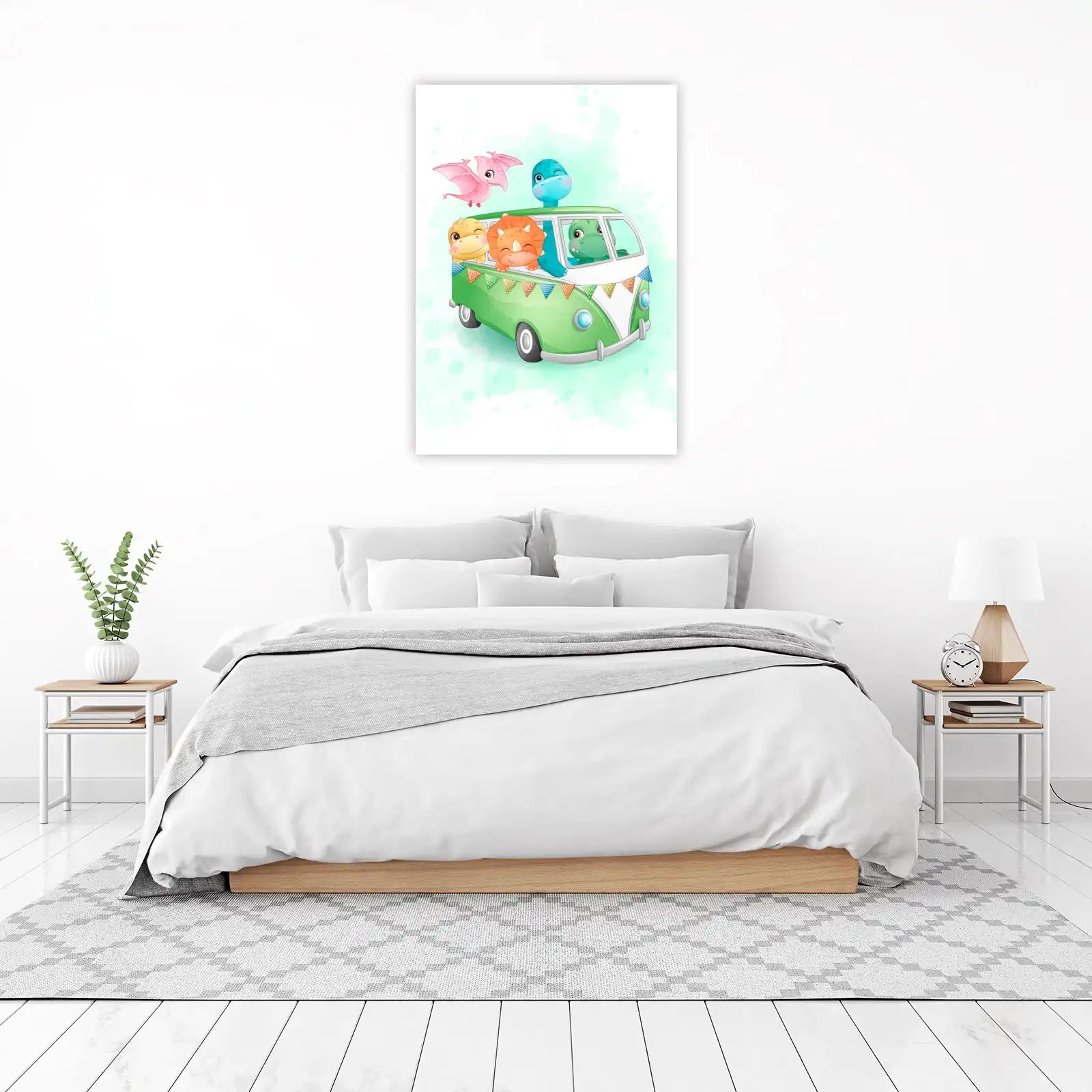 Cute Dinosaur Road Trip Wall Art