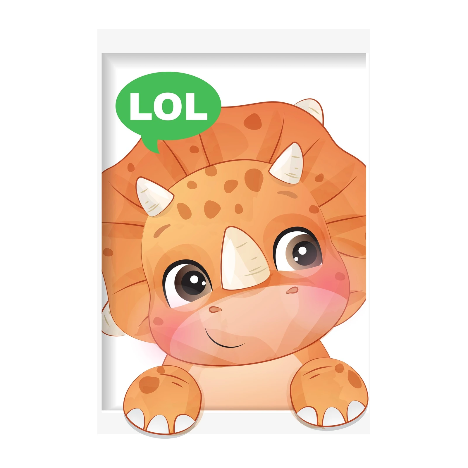 Cute Dinosaur LOL Funny Kids Room Wall Art