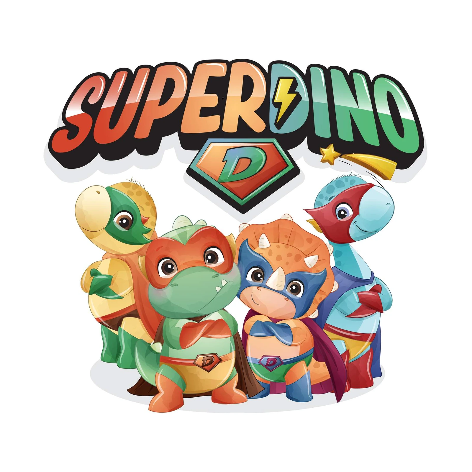 Adorable Super Dino Kids Wall Art Wall Art