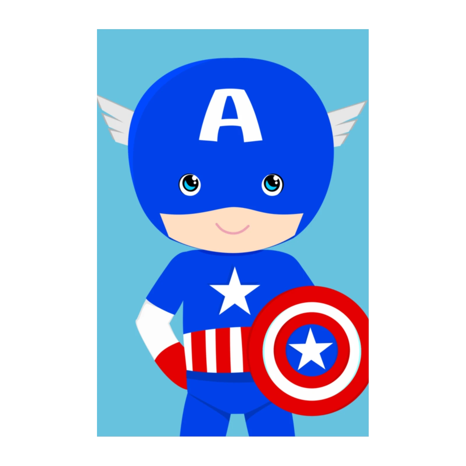 Cute Captain America Wall Art Wall Art