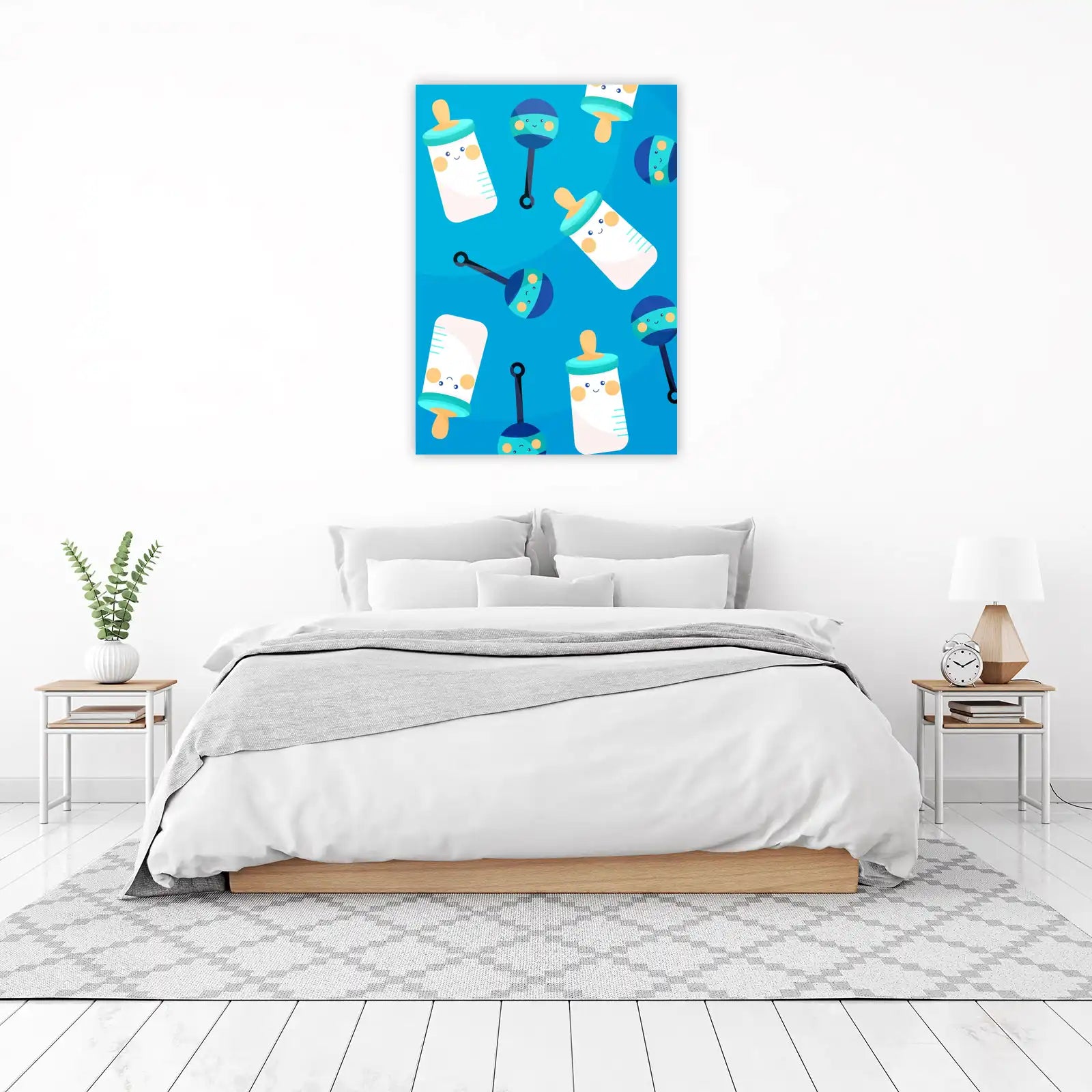 Cute Baby Bottle & Rattle Wall Art