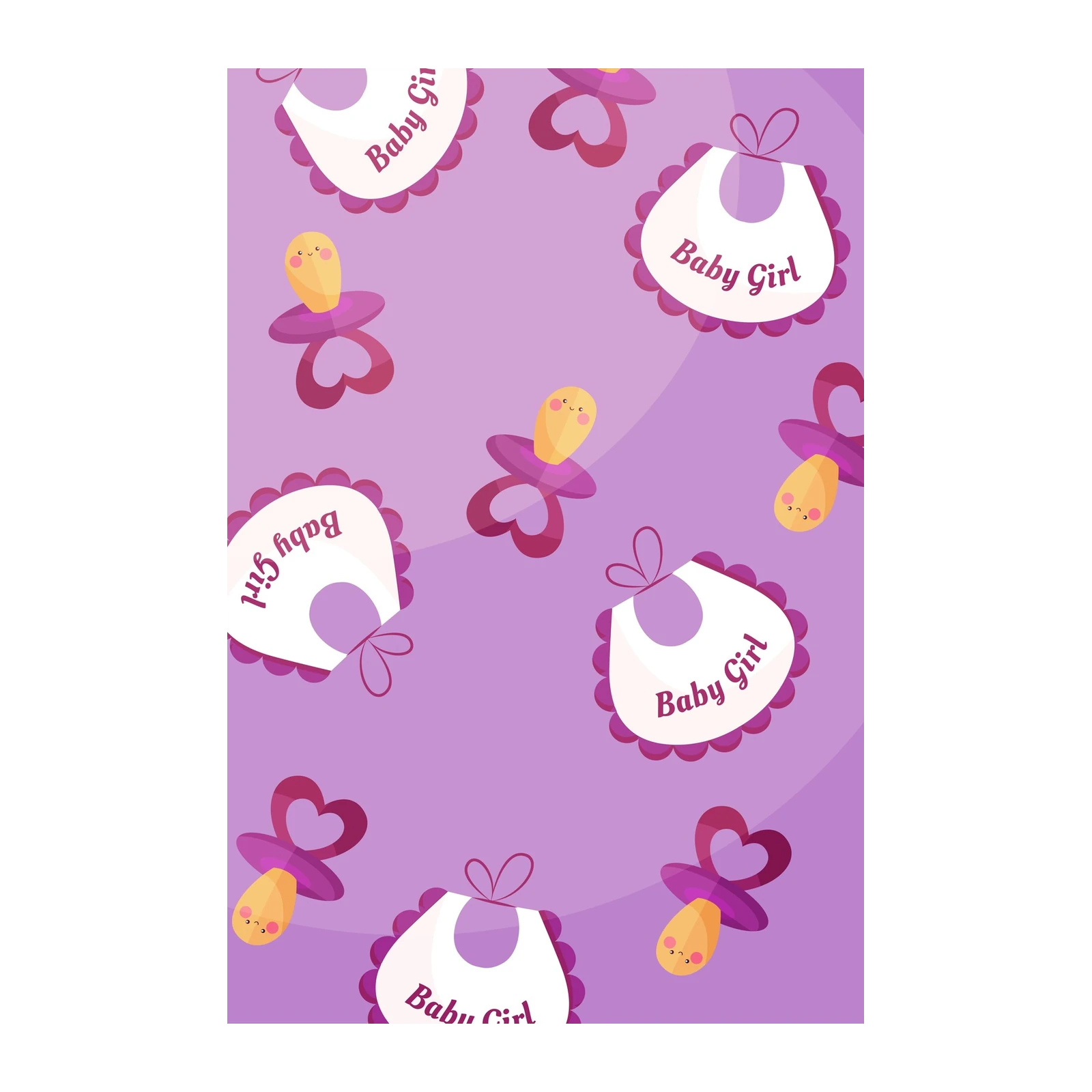 Cute Baby Girl Bib & Pacifier Wall Art