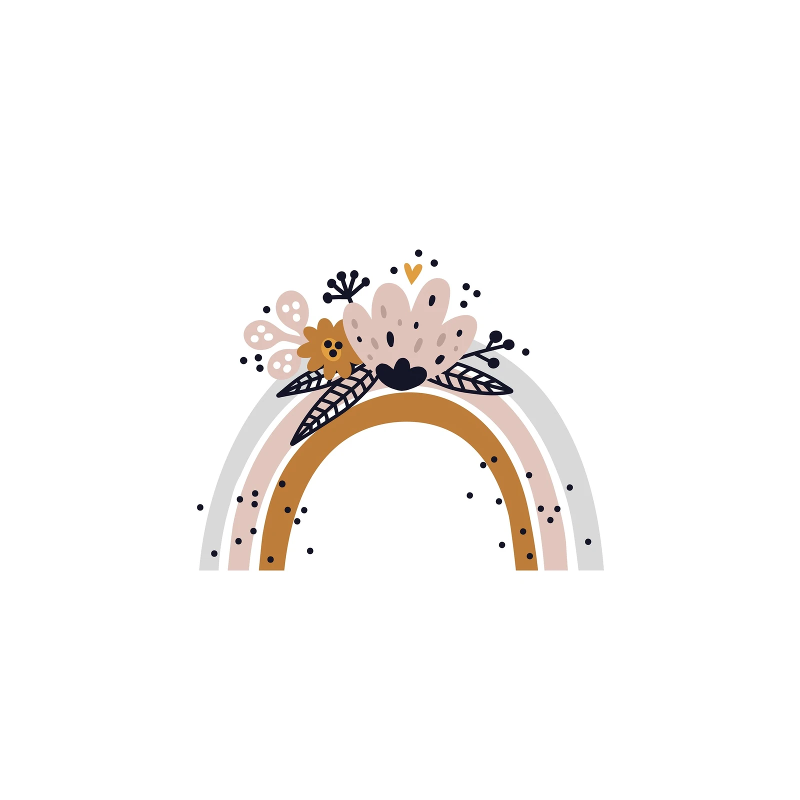 Boho Floral Rainbow Nursery Wall Art